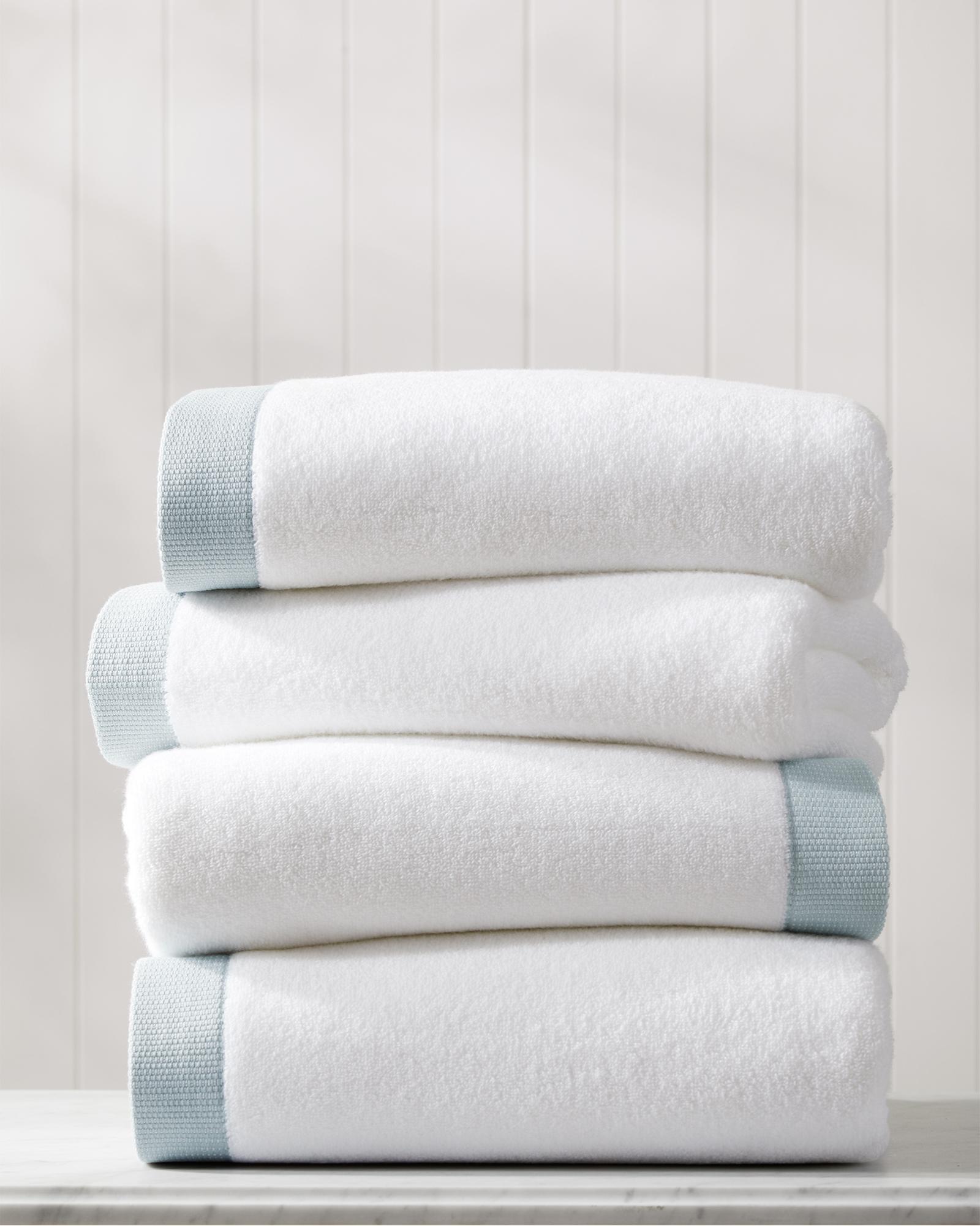 Sonoma Banded Bath Towel Collection - Bath Towel - Coastal Blue