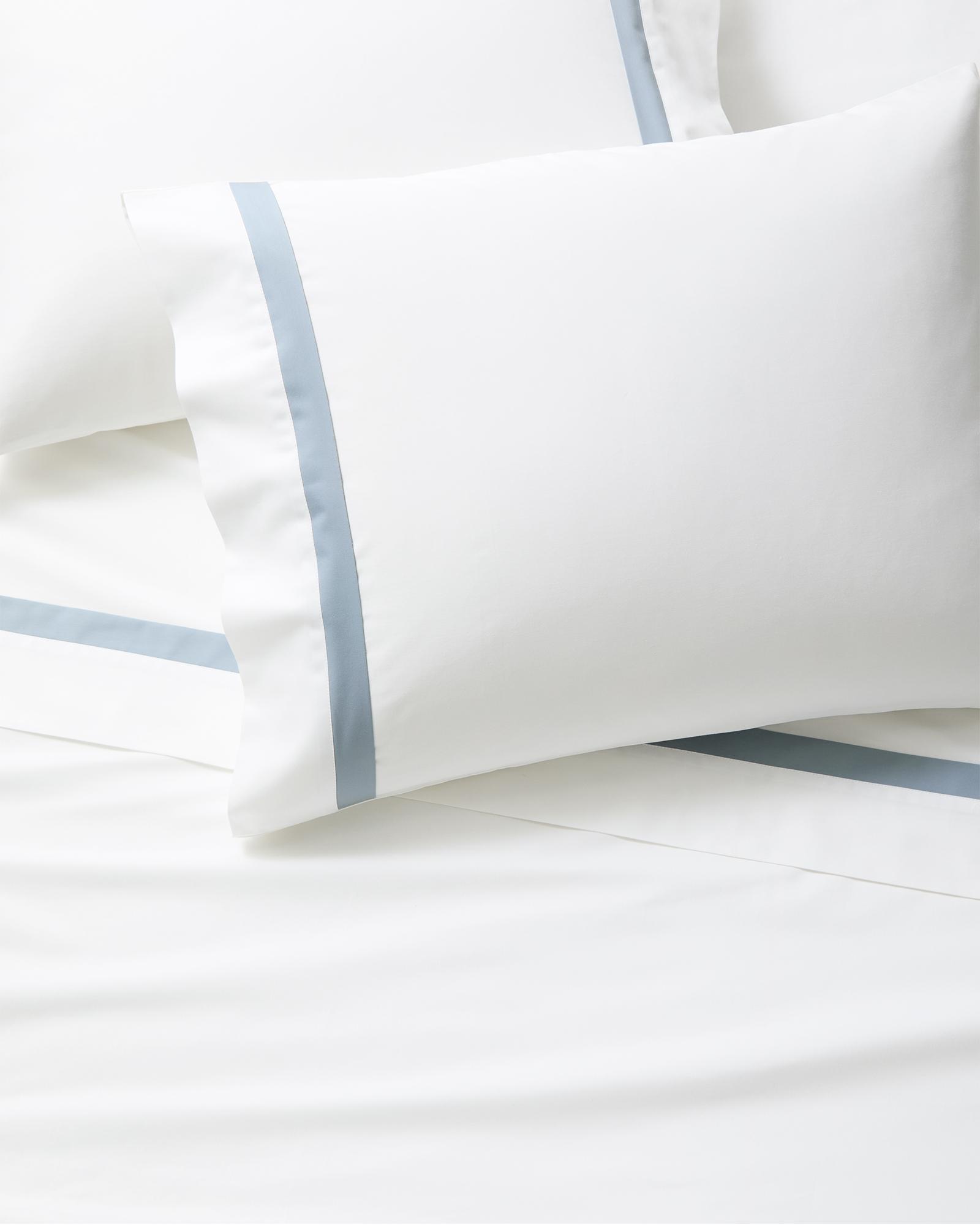Border Frame Sateen Sheet Set (All white)