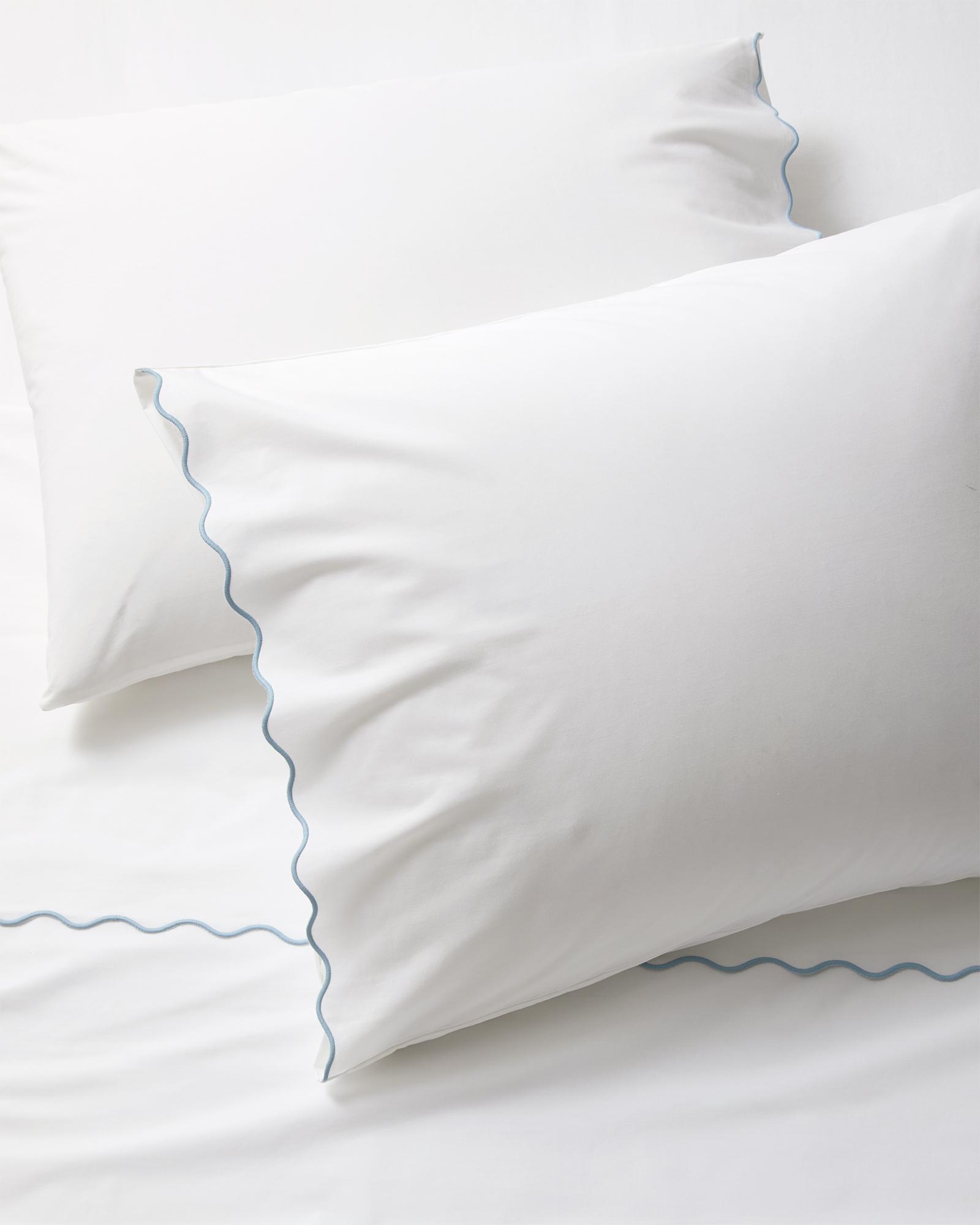 Beach Club Wave Percale Sheet Set - Queen - Coastal Blue