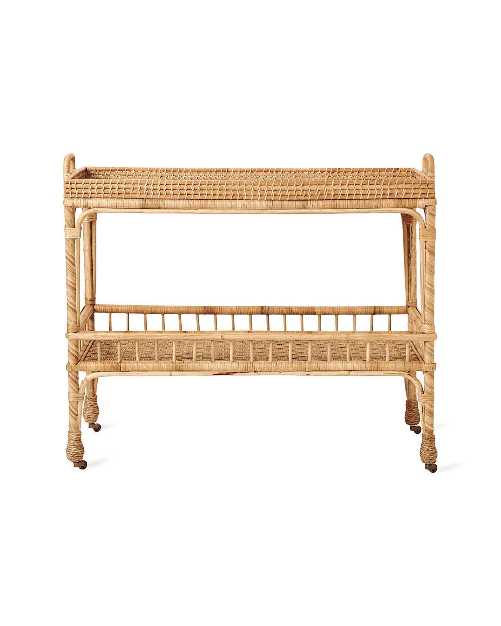 Serena & Lily South Seas Rattan Bar Cart