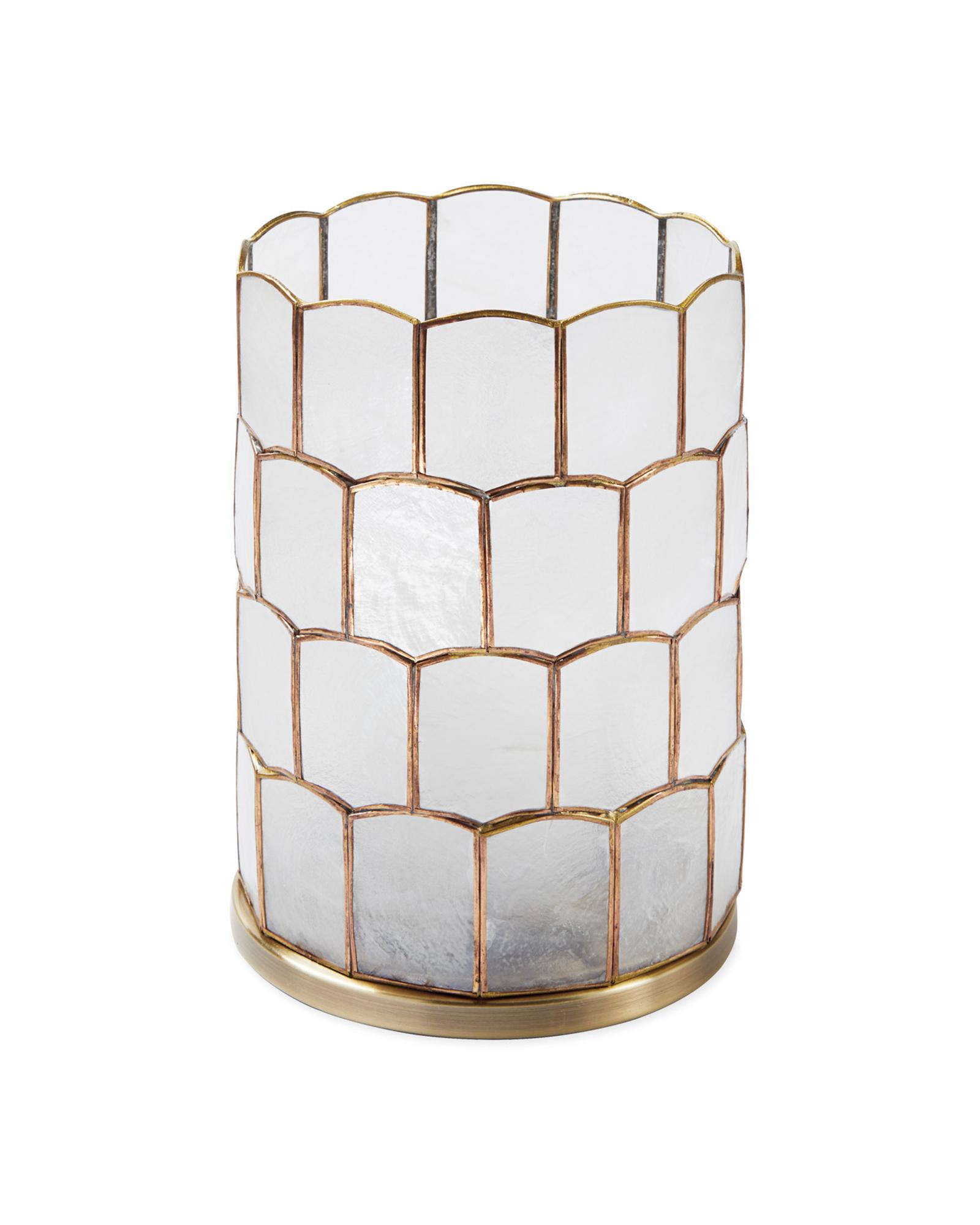 Scalloped Capiz Hurricane - Pillar (Set of 2)