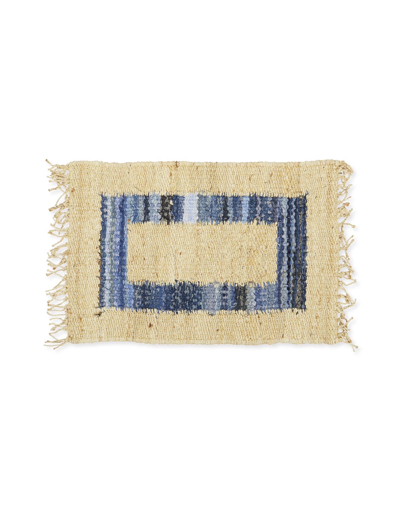 Jute Border Rug in Coastal Blue, 8' x 10' | Serena & Lily