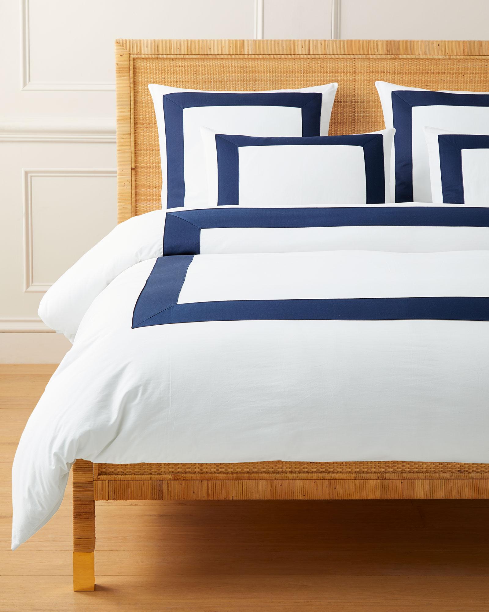 Beach Club Border Percale Duvet Cover Serena and Lily