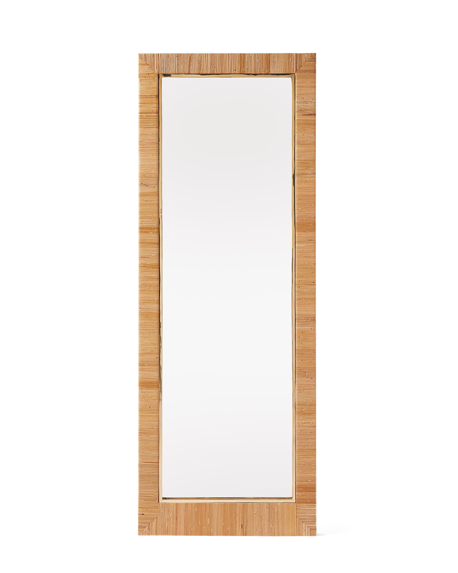 Rattan deals floor mirror