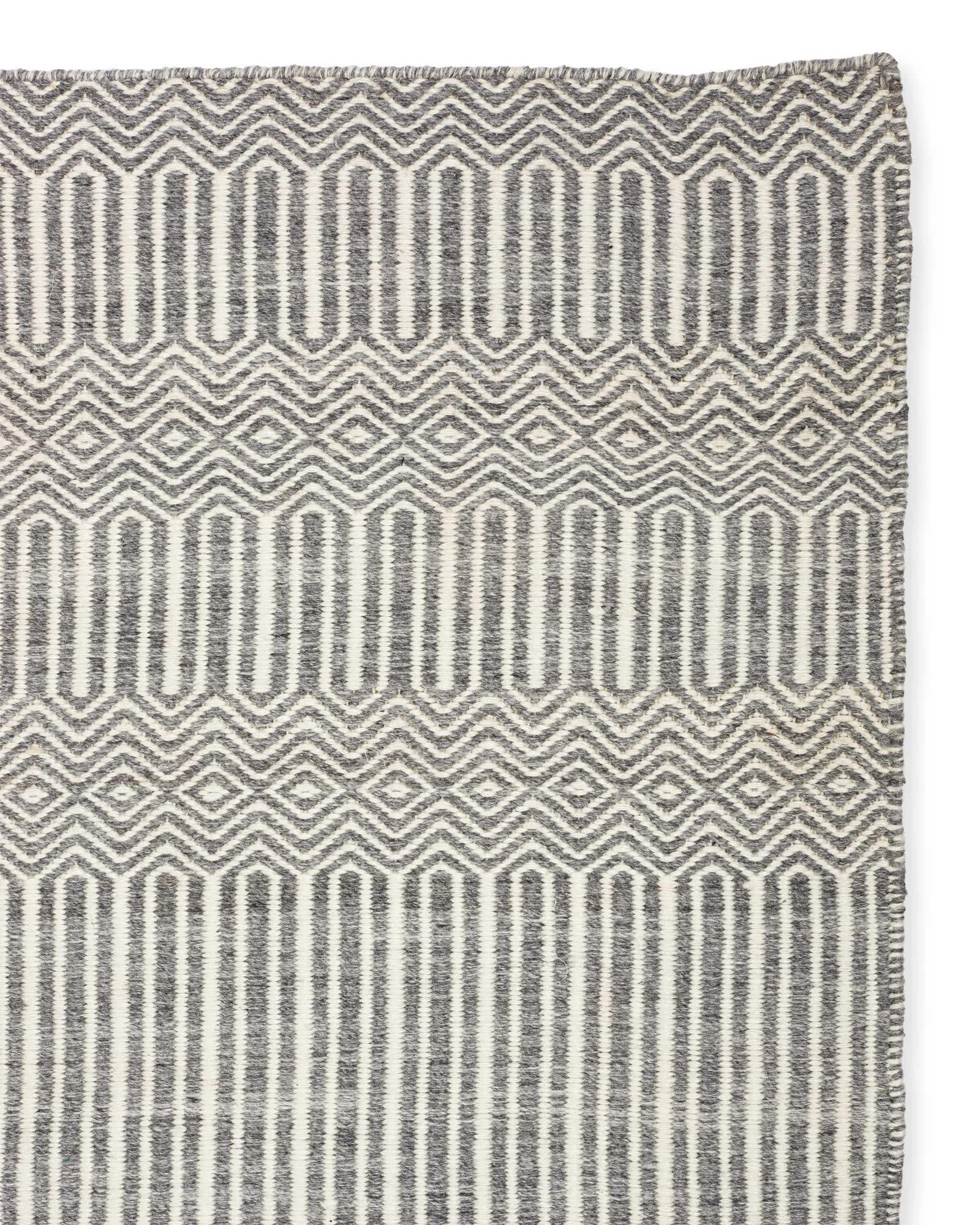 Jute Border Rug in Coastal Blue, 8' x 10' | Serena & Lily