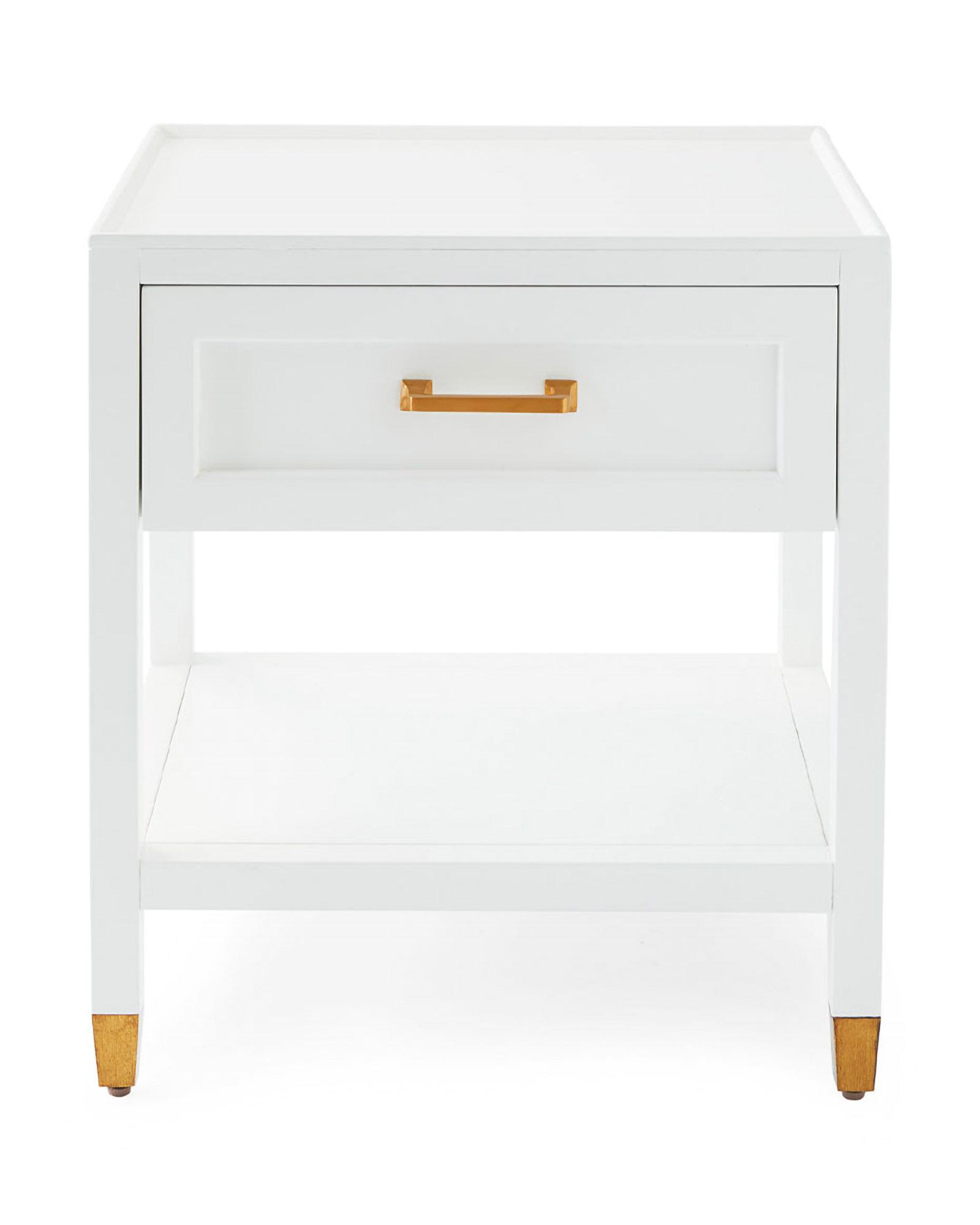 White and outlet brass nightstand