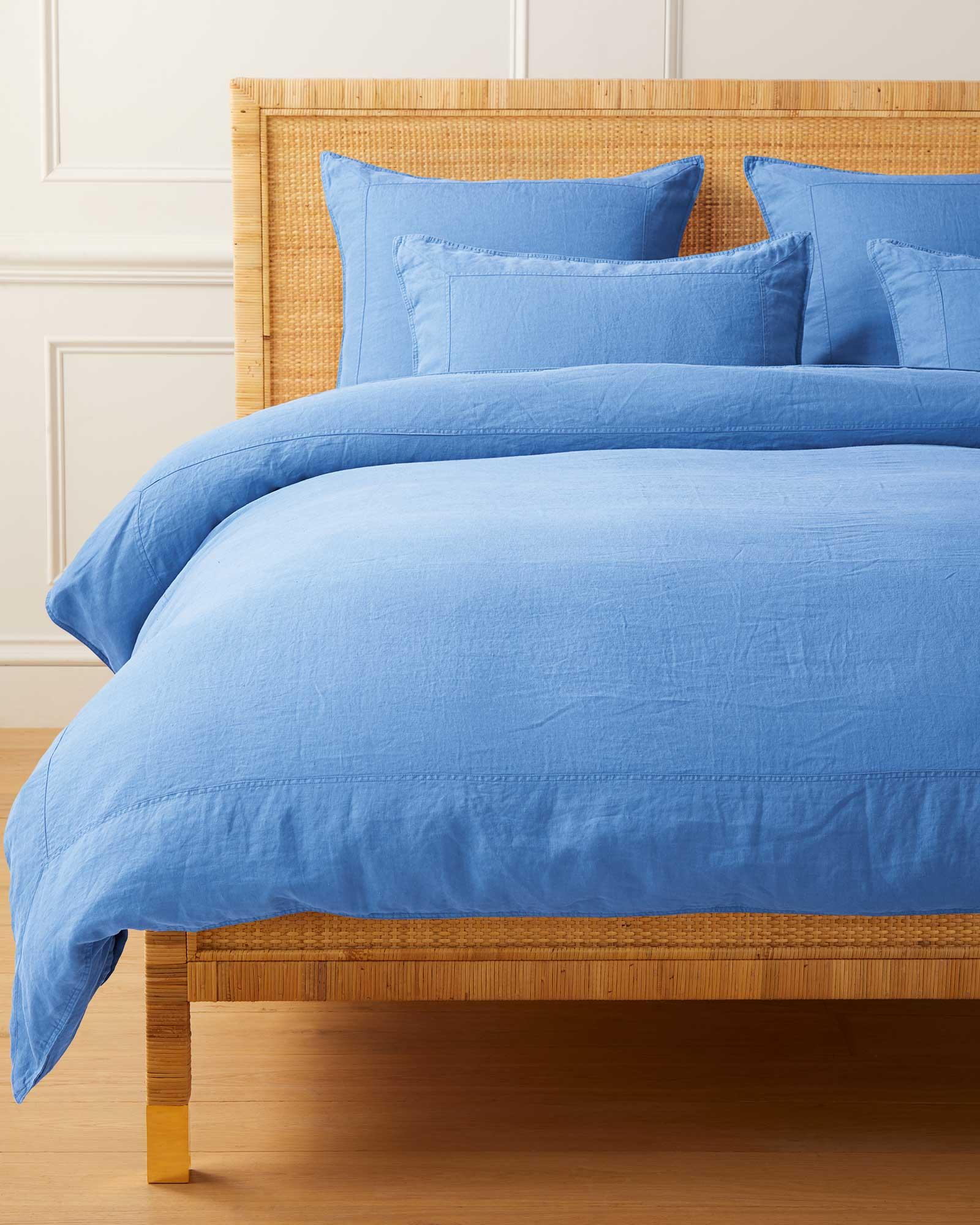 Positano Linen Duvet Cover - French Blue - Queen