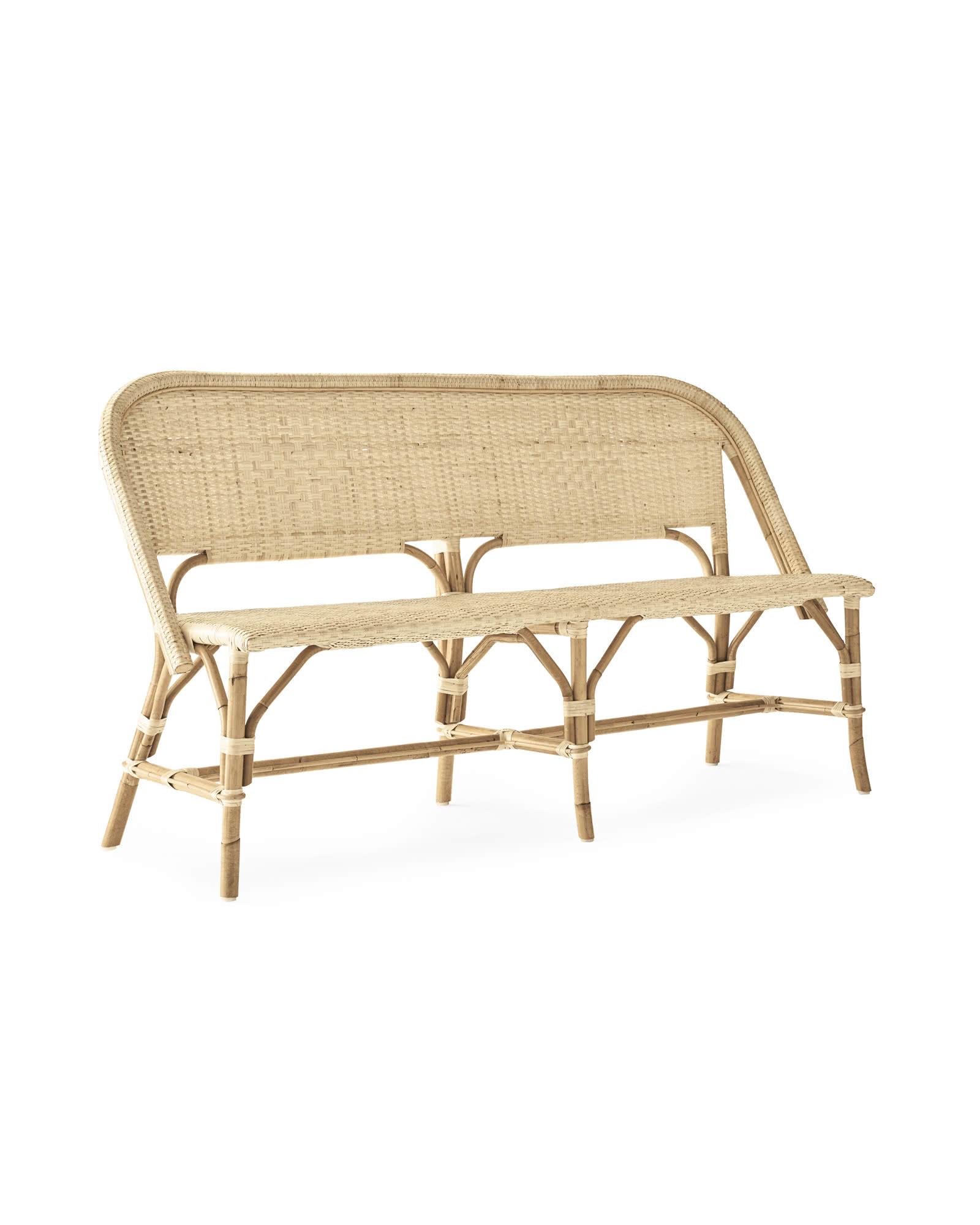 Bench with wicker discount seat