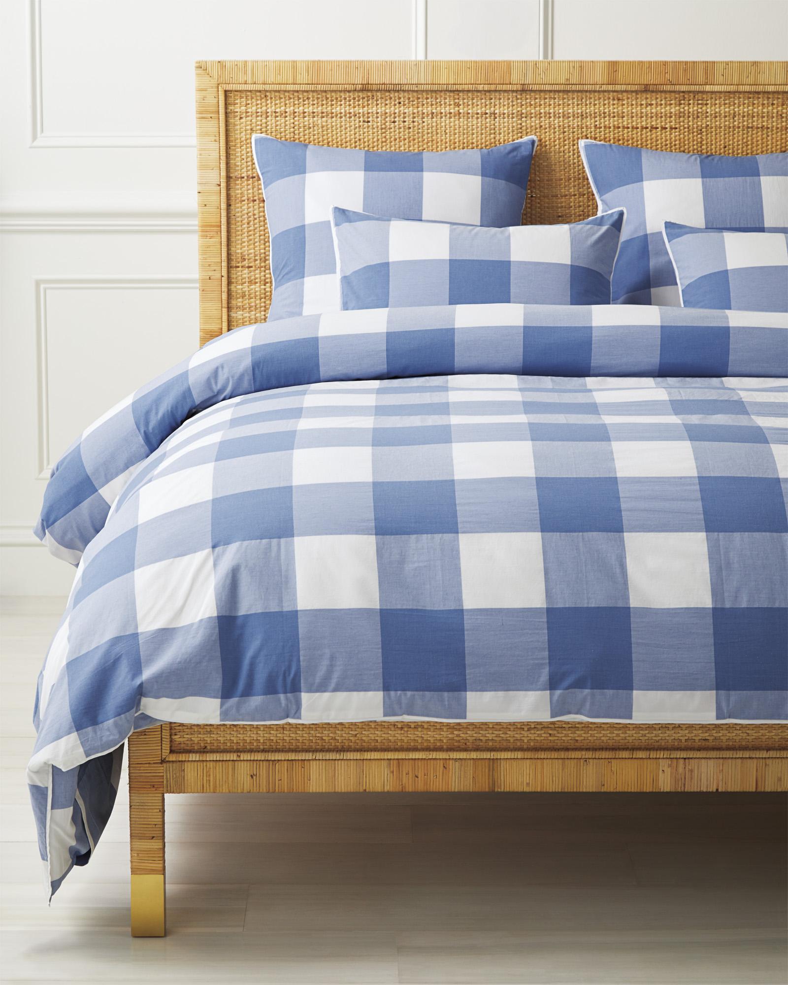 Gingham Percale Duvet Cover Serena and Lily