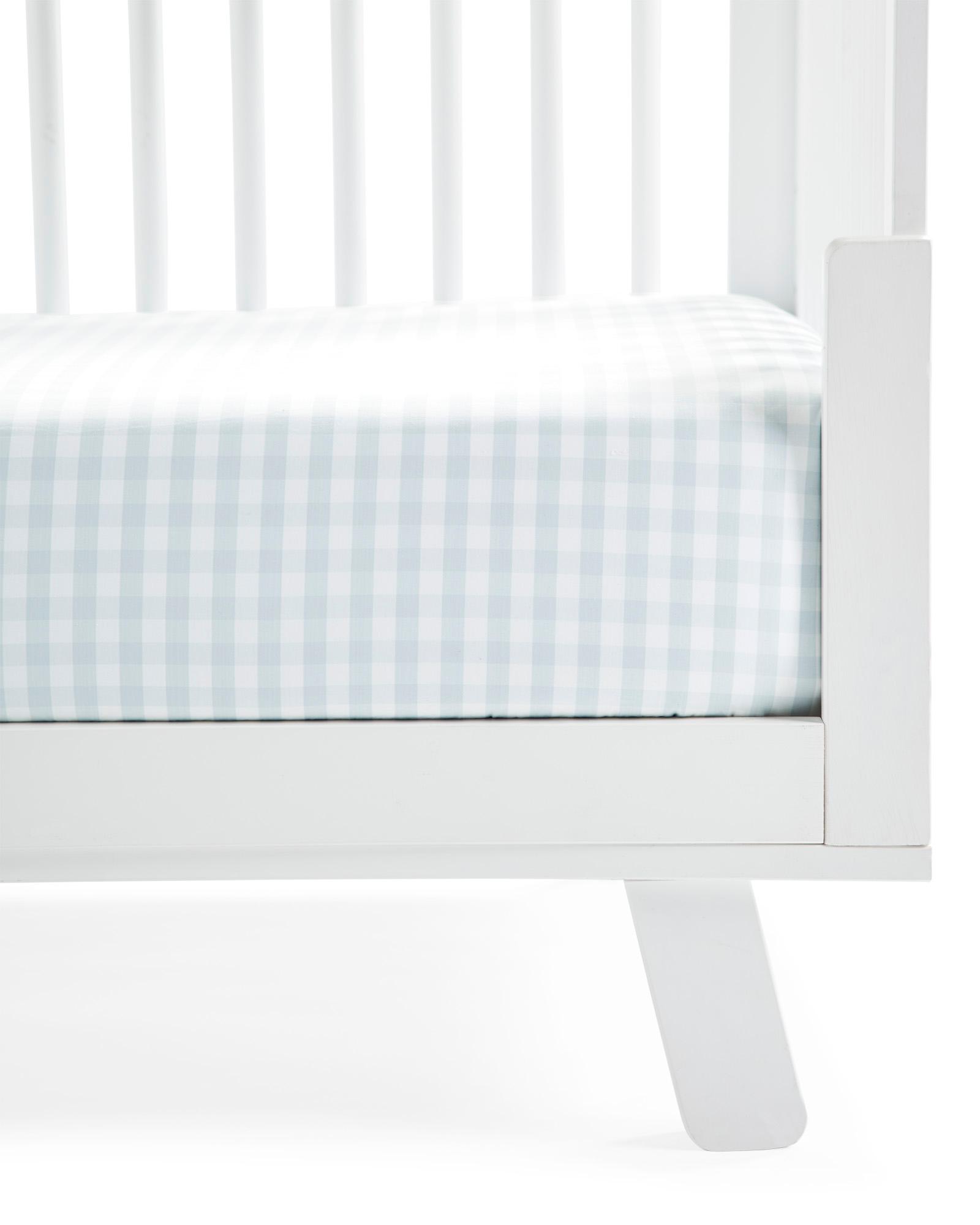 Navy gingham crib discount sheet