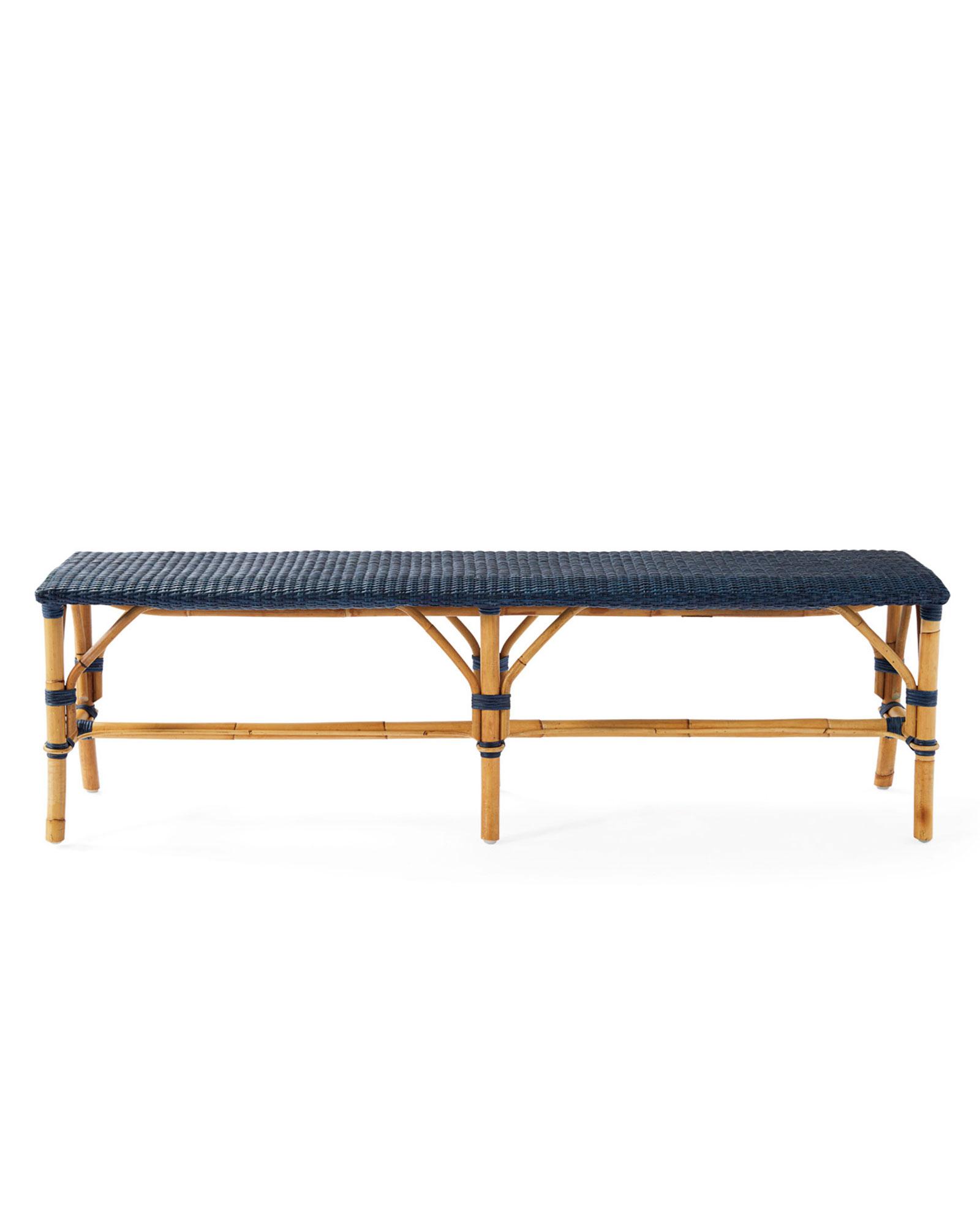 Sunwashed Riviera Rattan Backless Bench | Serena and Lily