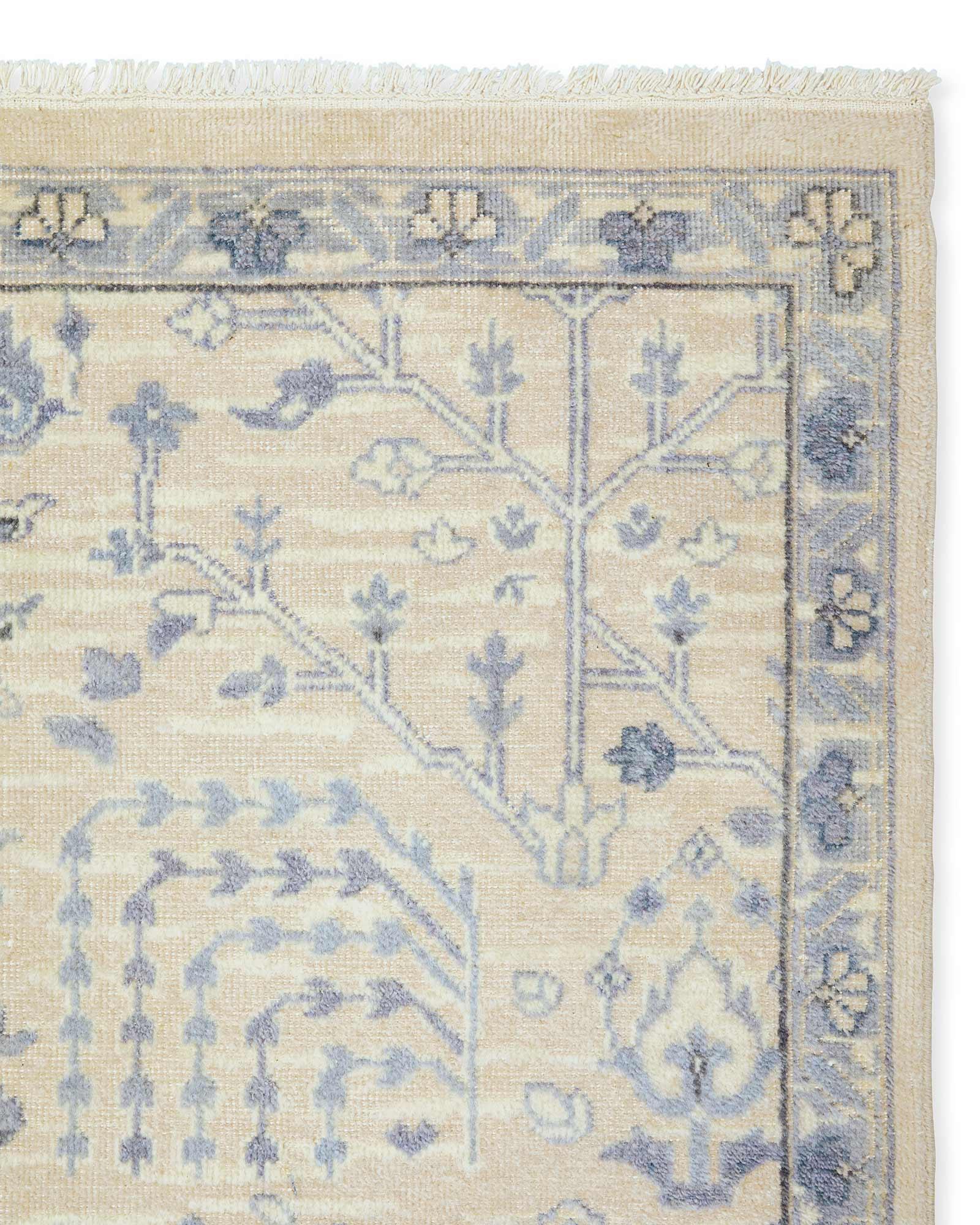 Jute Border Rug in Coastal Blue, 8' x 10' | Serena & Lily