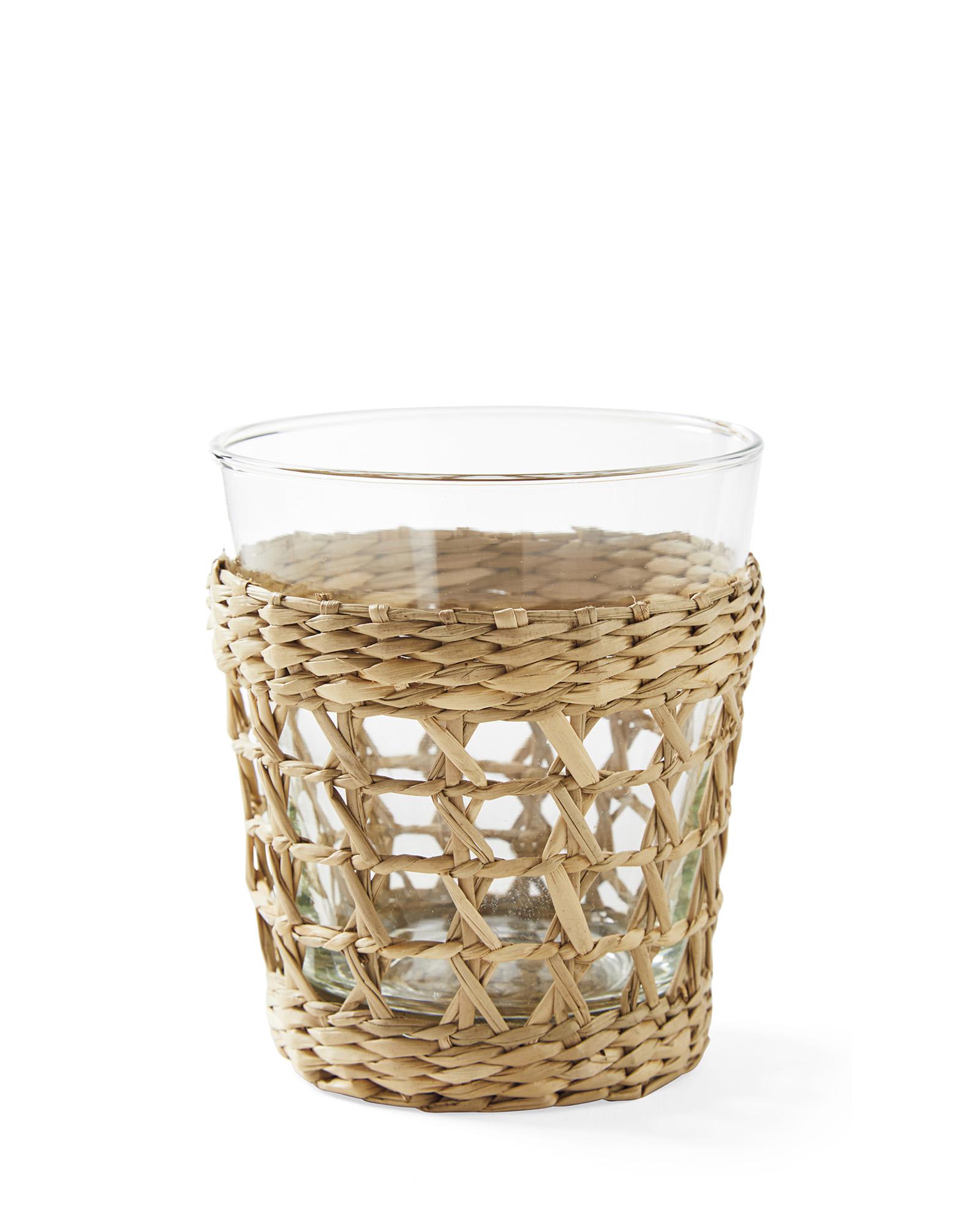 Rattan Wrap Drinking Glasses, Set of 4