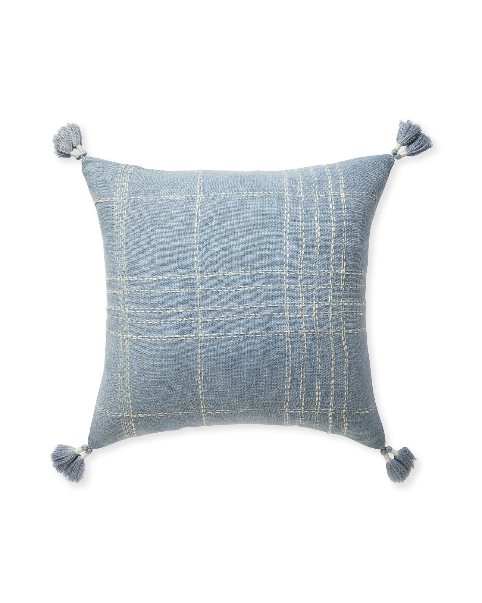 Designer Portola Nishaan Blue Pillow Cover // Gray Blue Pillow Cover –  Linen + Cloth