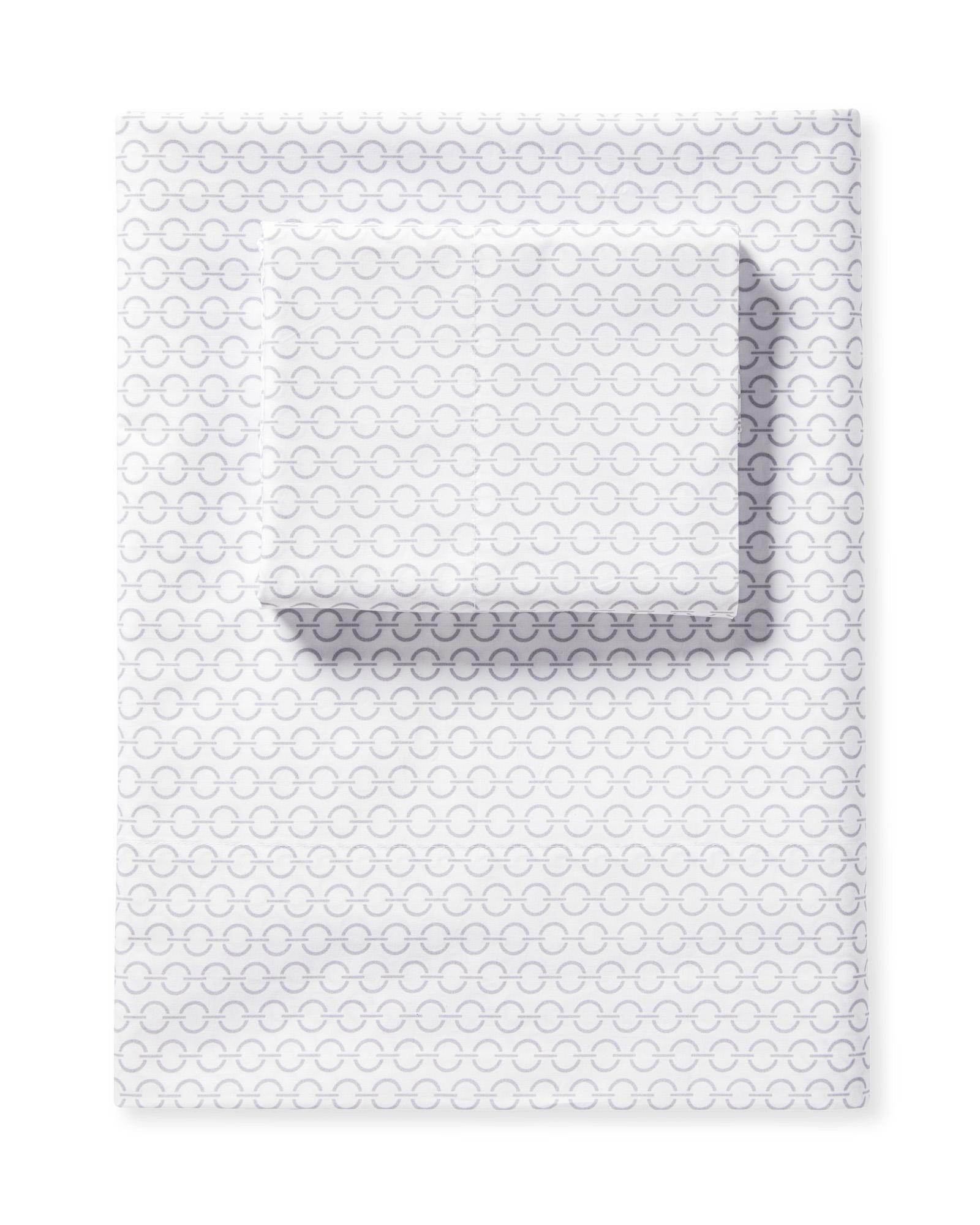 Serena & Lily Classic Ring Percale Sheet Set (Smoke)