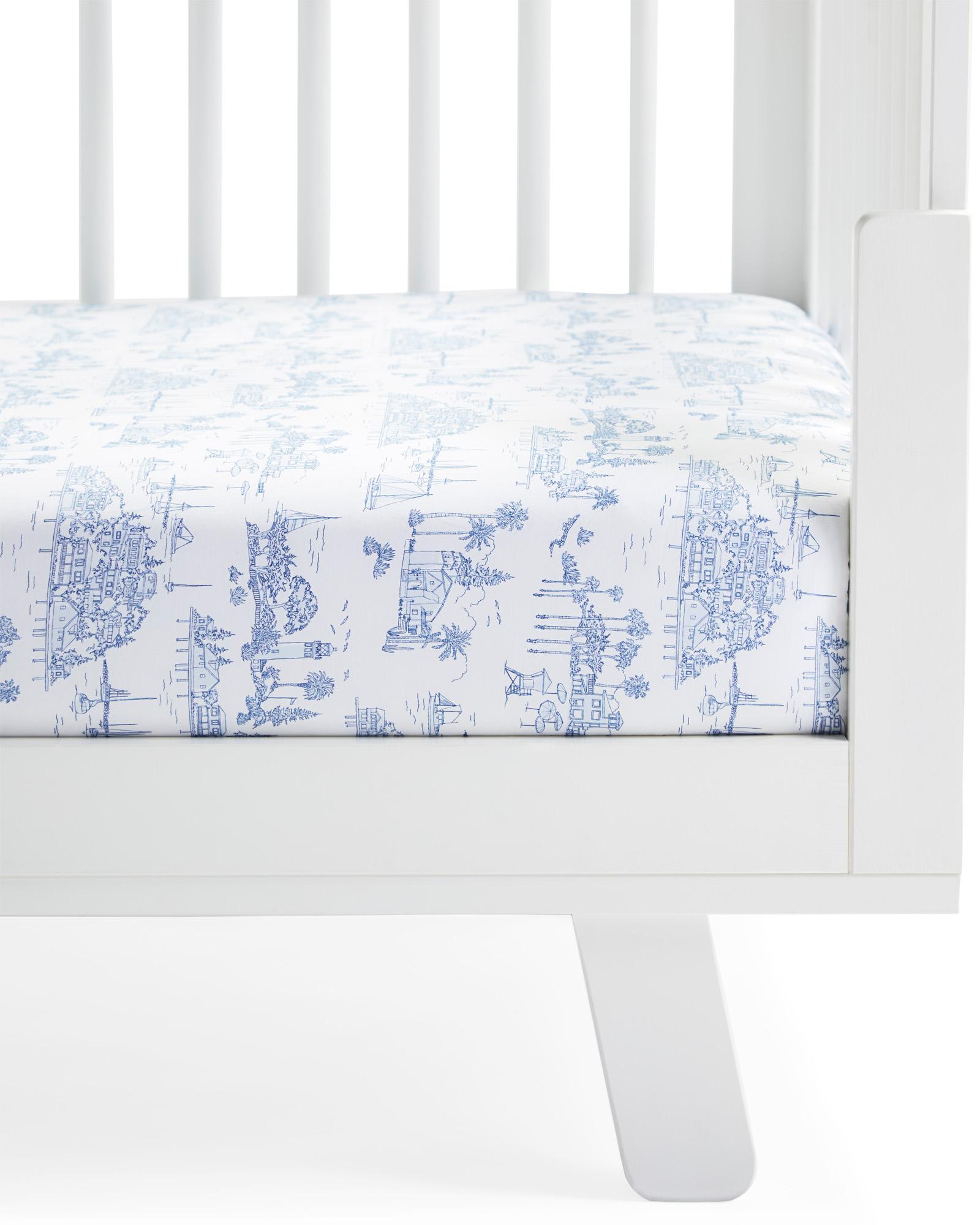 Blue and discount white cot bedding