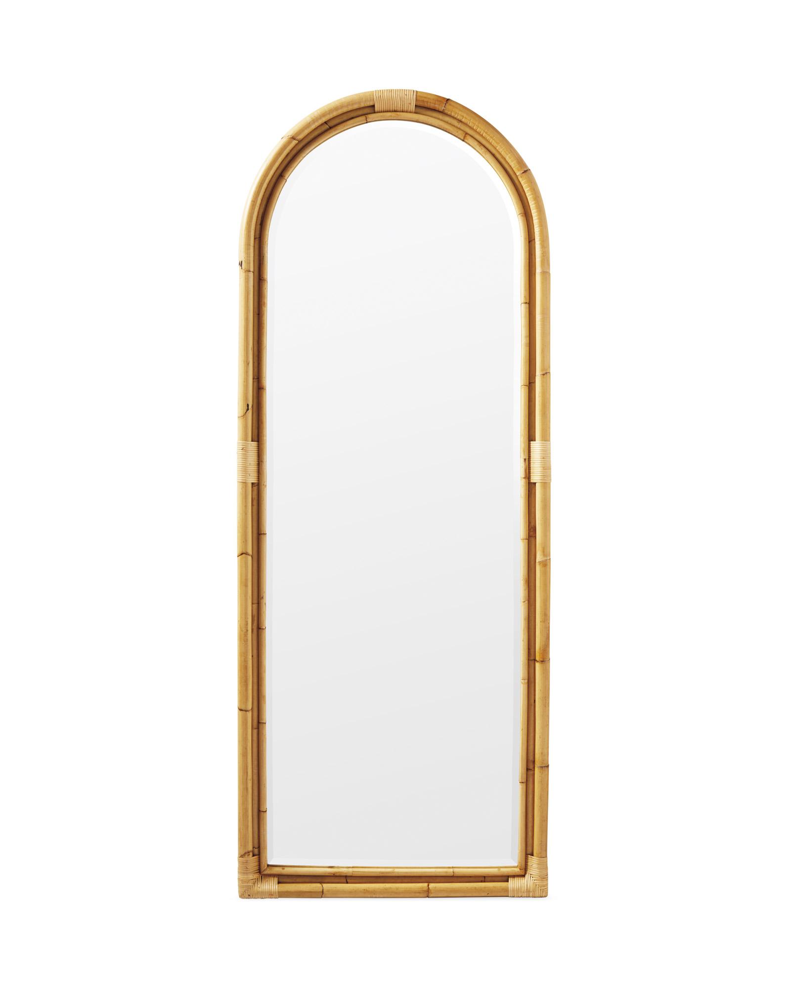Montara Rattan Floor Mirror | Serena and Lily