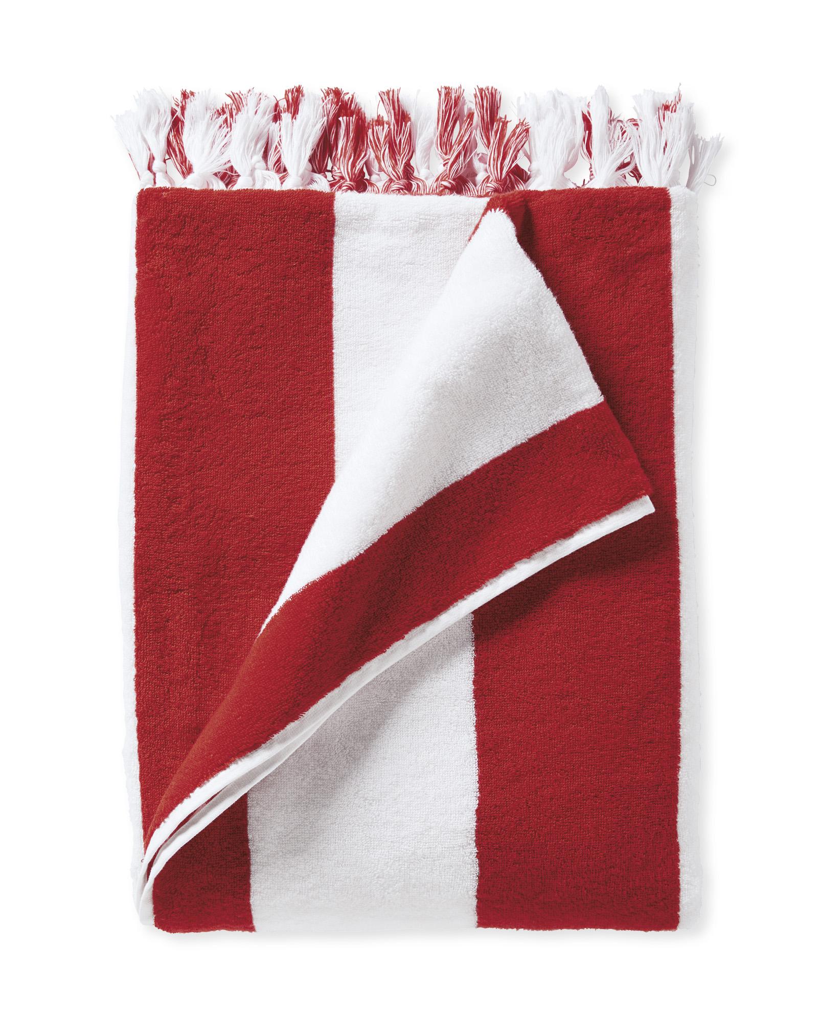 Red and white striped beach towels sale