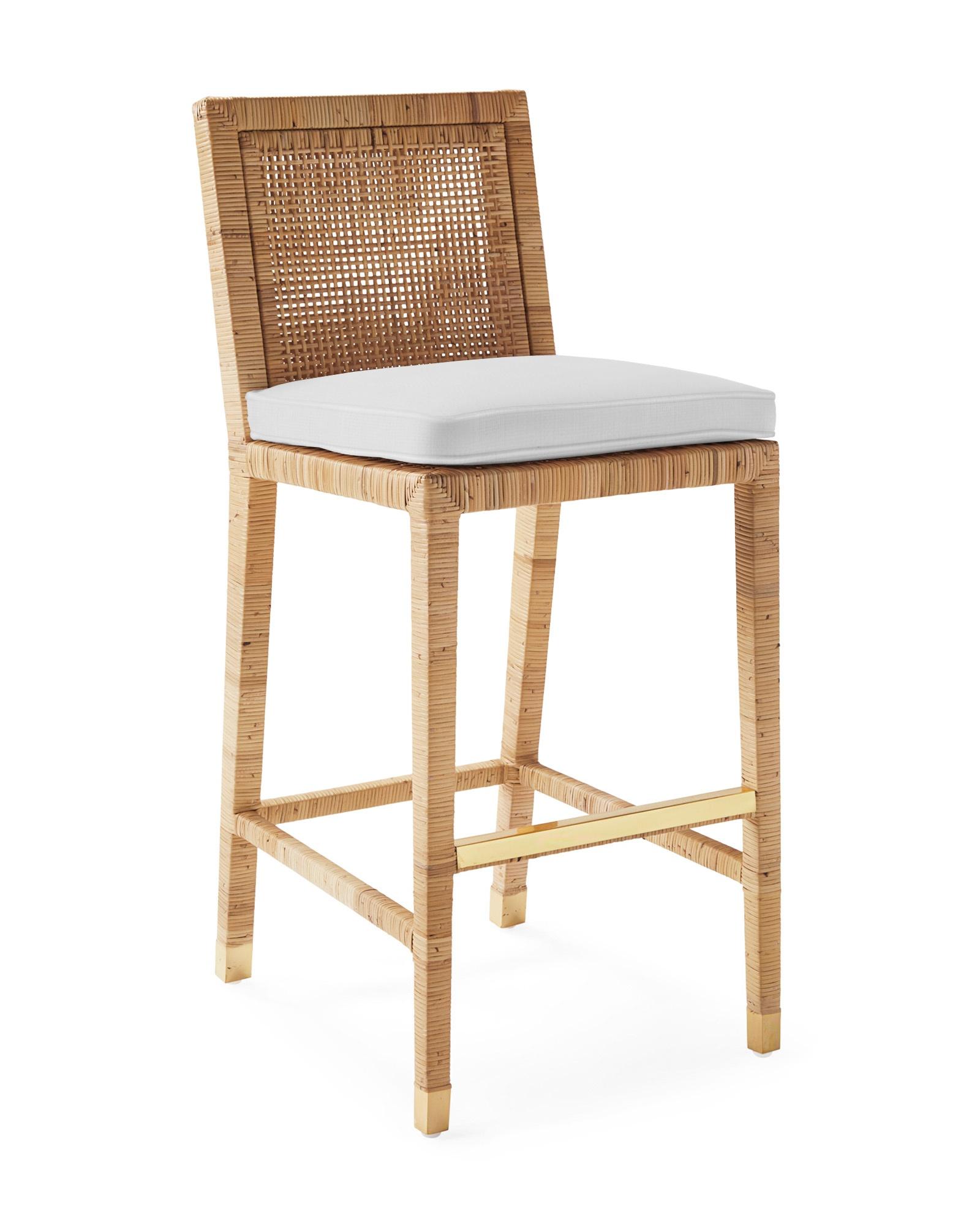 Wicker bar deals stool with cushion