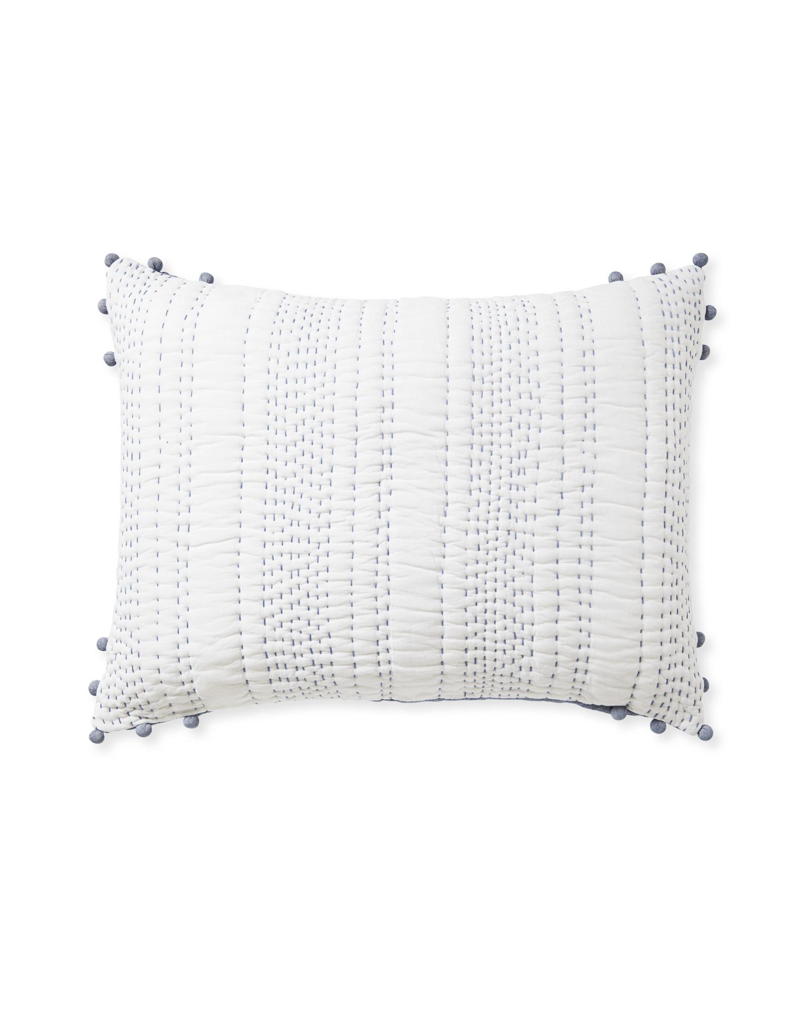 Natural Jute Throw Pillow with Pom Poms Border