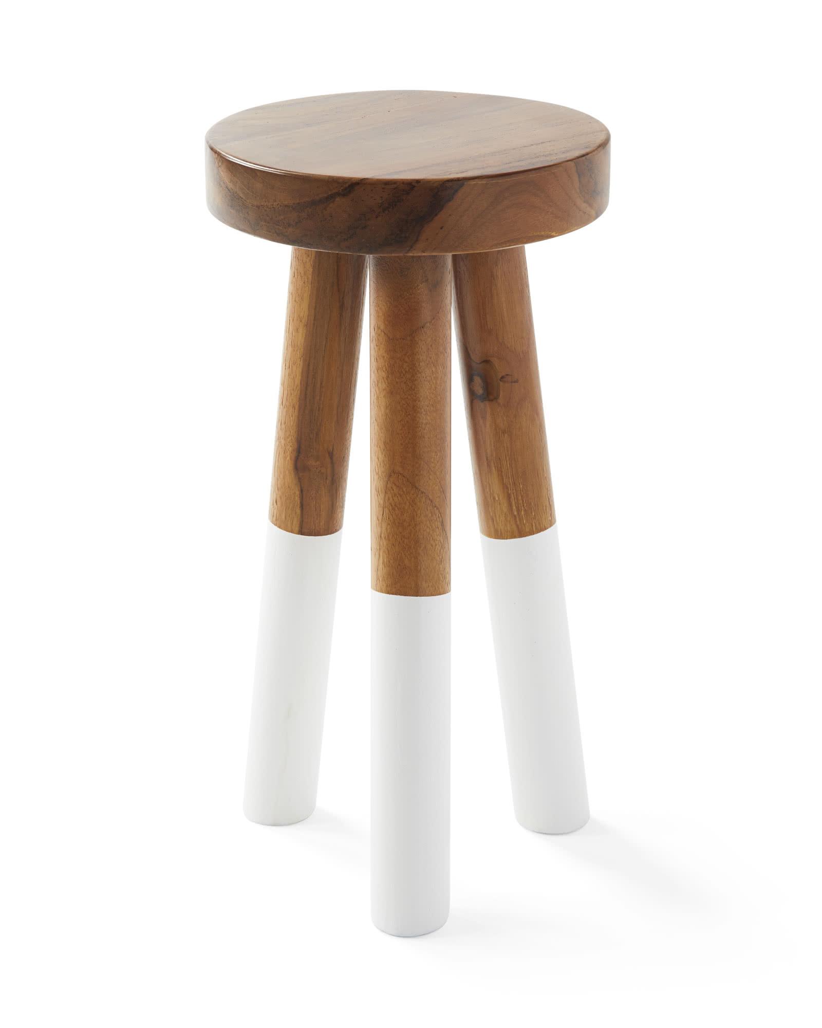 White and wood discount stool