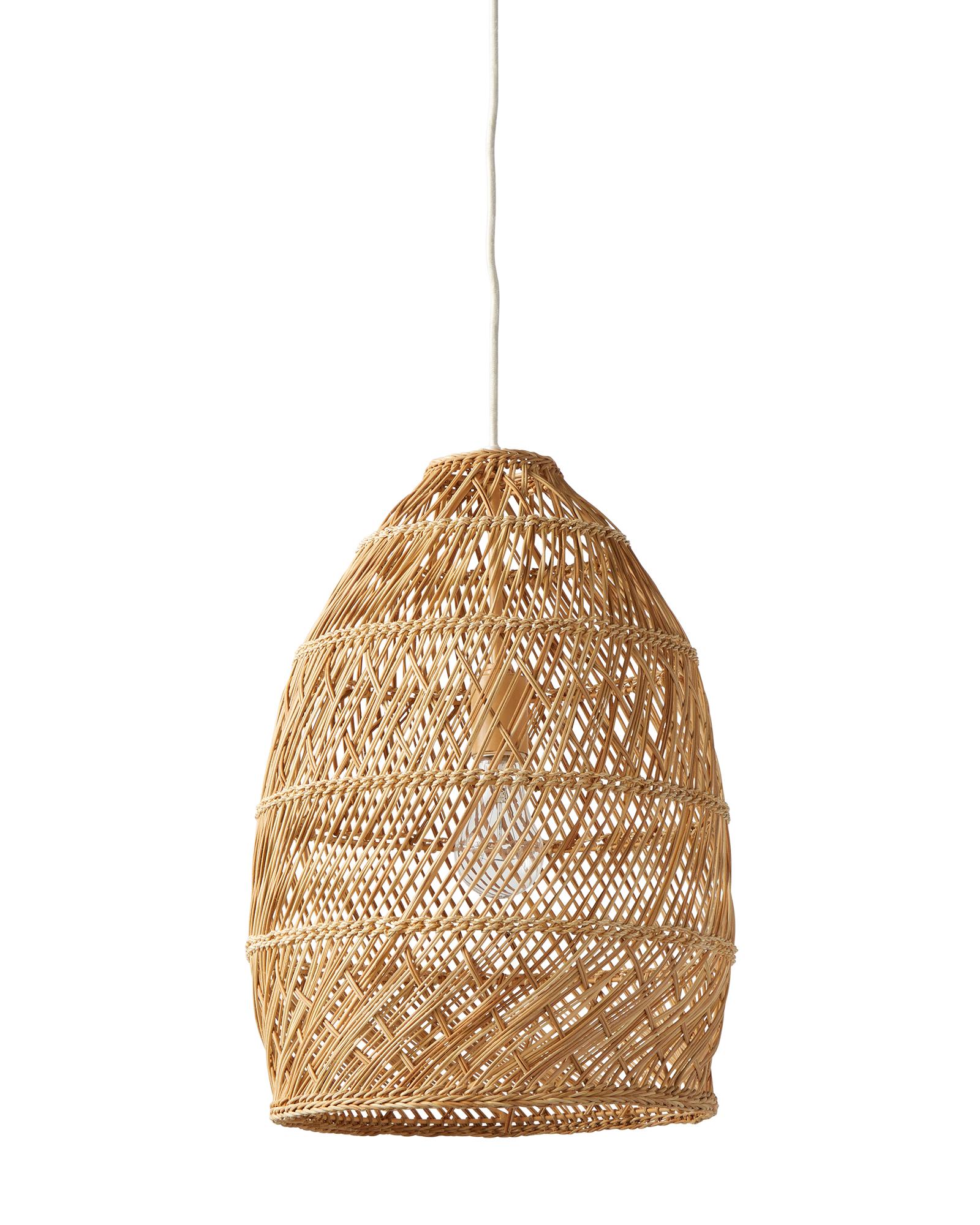 Small woven store pendant light