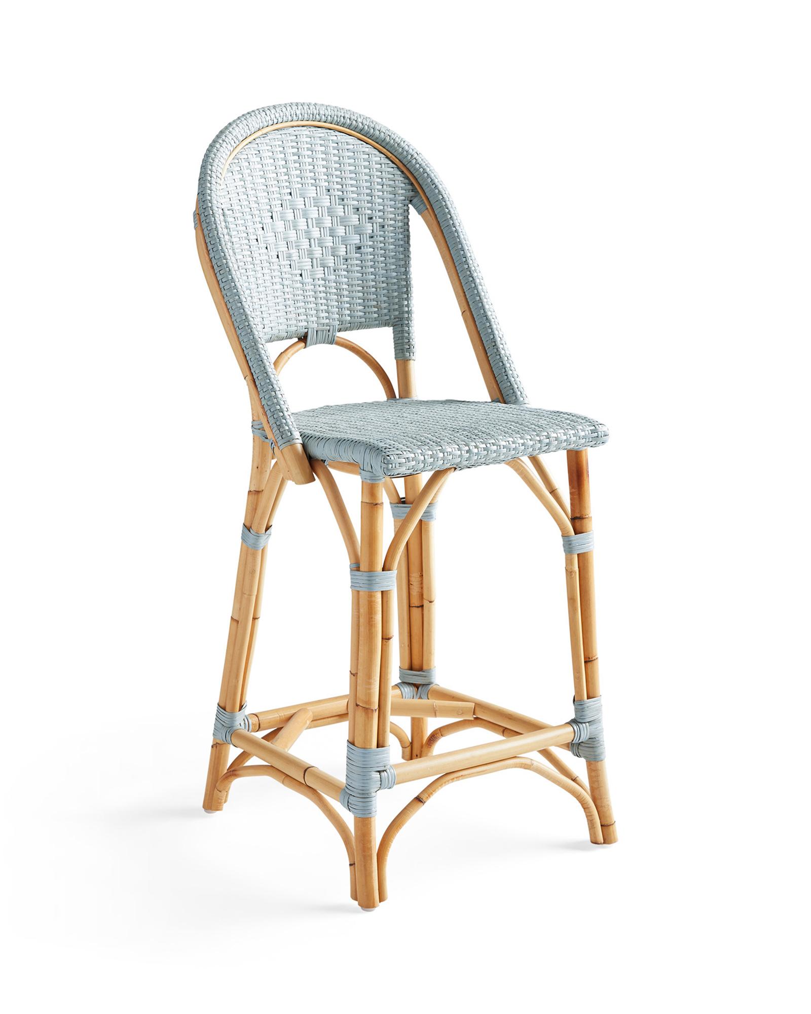 Sunwashed Riviera Rattan Counter Stool | Serena and Lily