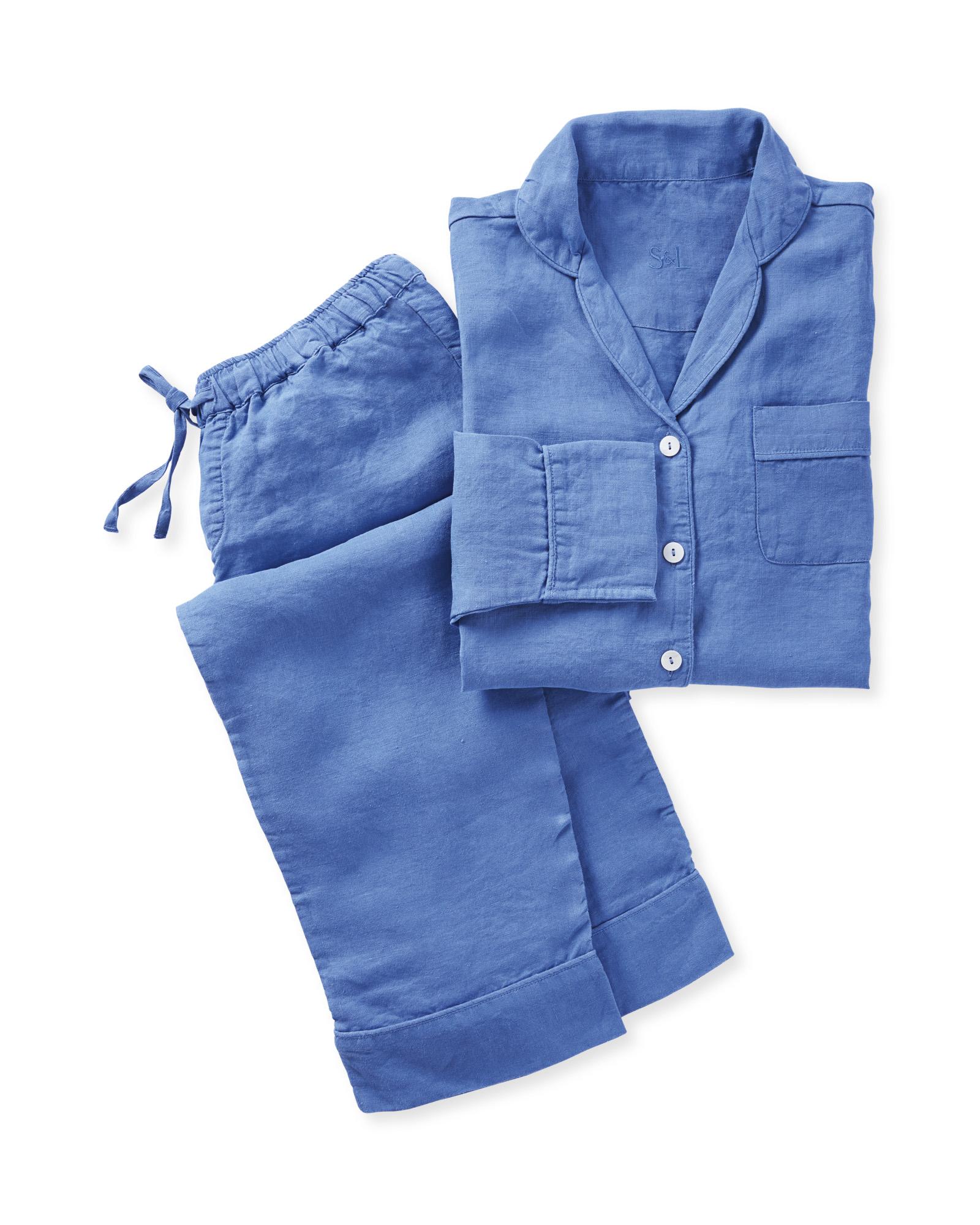 Blue skies linen pajama set with pants – Beanchy