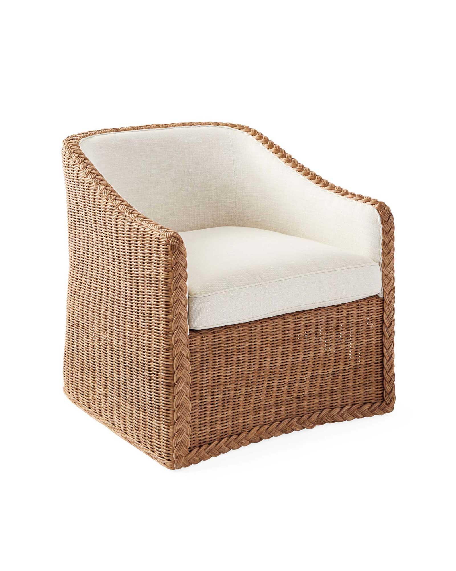 Wicker swivel chair hot sale