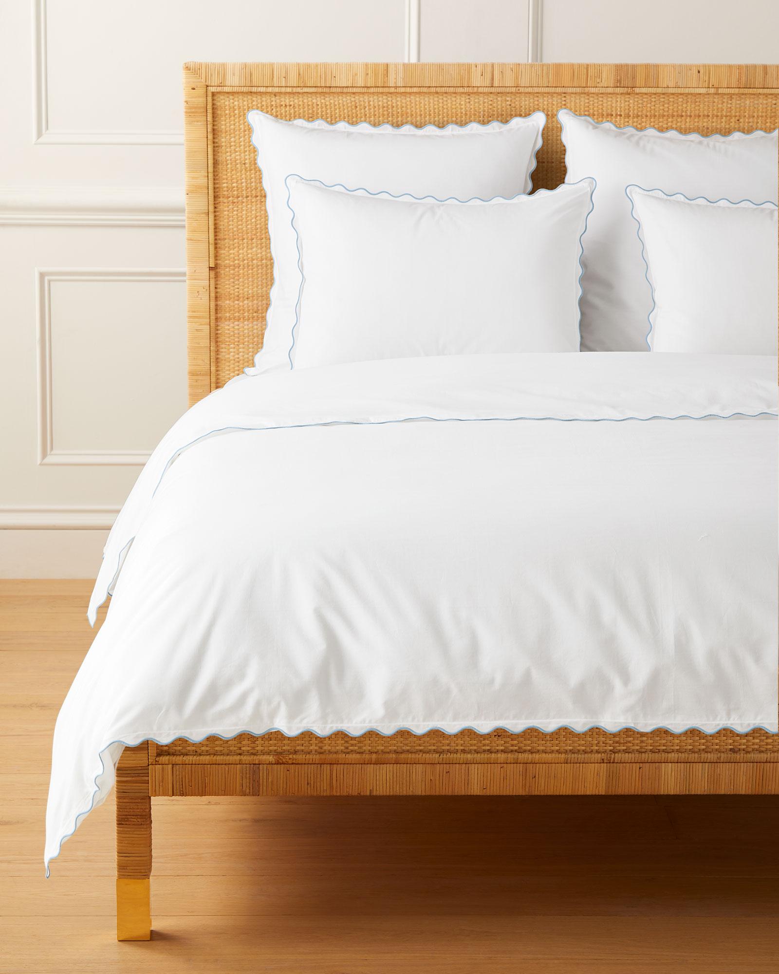 Wave Percale Duvet Cover Serena and Lily