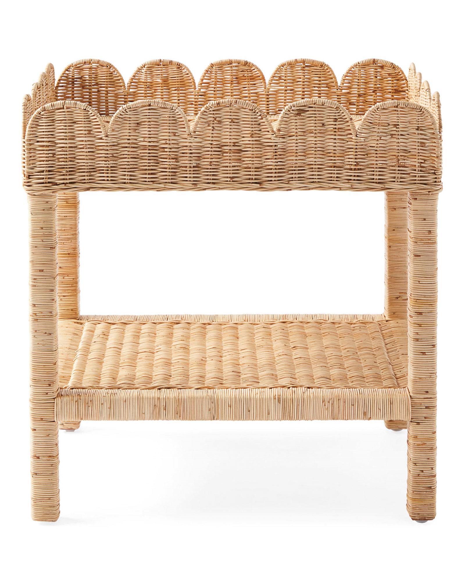 Scallop Rattan Basket, Small | Serena & Lily