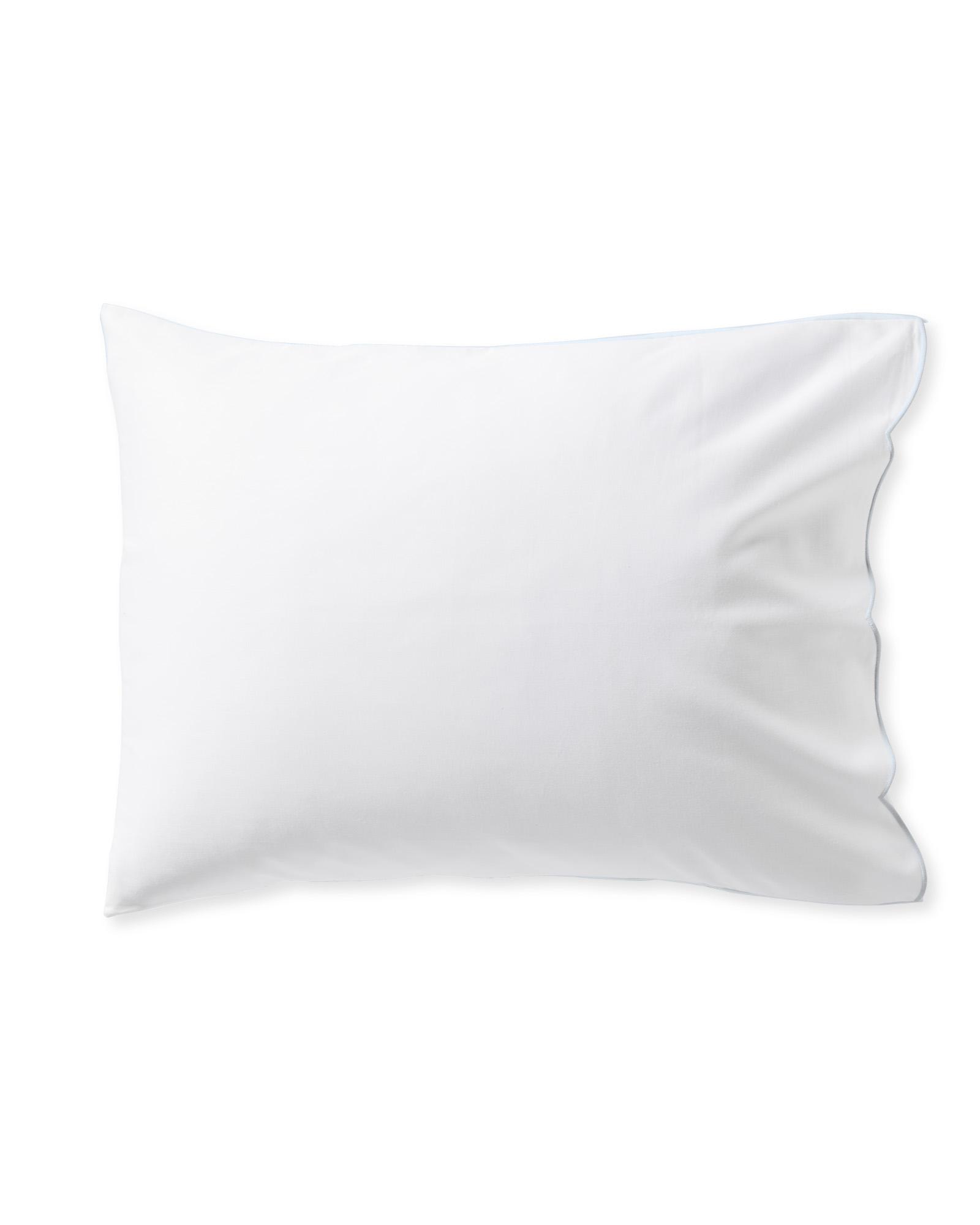 Scallop Sateen Pillowcases (Set of 2)- Sky in Standard