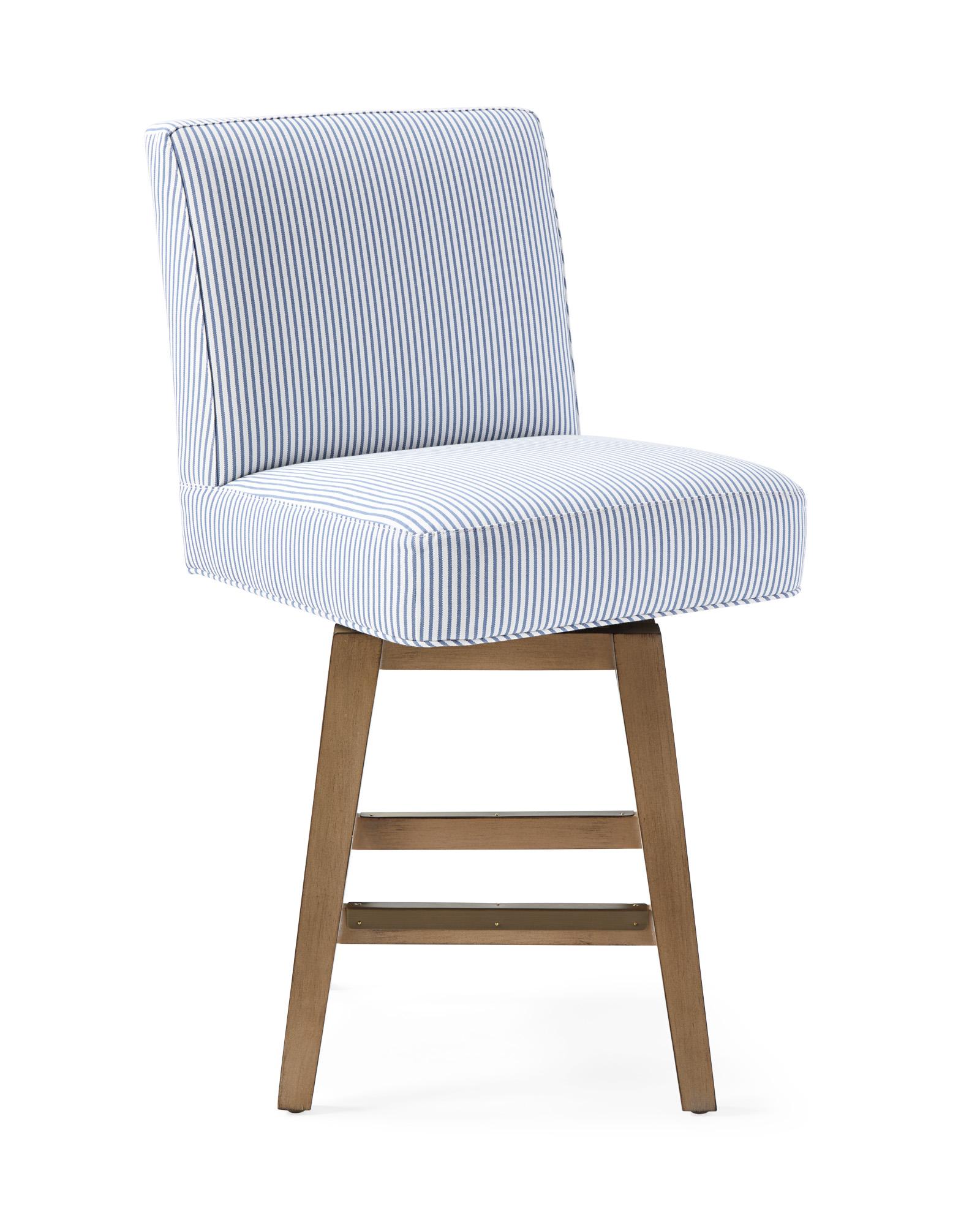 Blue and white online bar stools