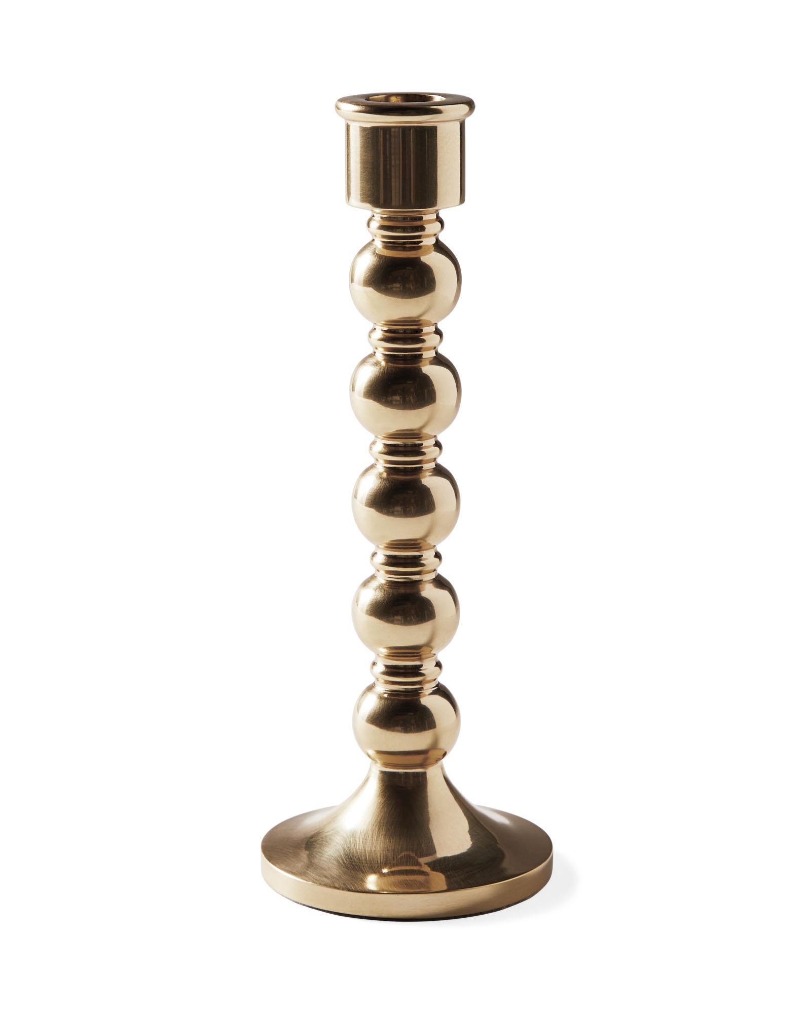 Vintage Brass Polished Candle Holders Traditional Taper Candlesticks- Set  of 7