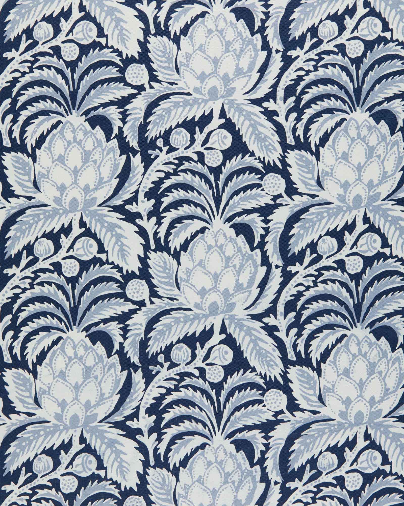 Modern Printed Velvet Floral Blue Damask Multi Colour Pattern Upholstery  Fabric