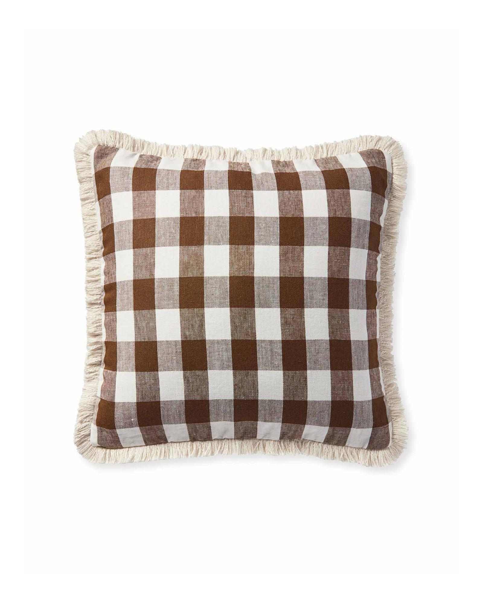 Classic Linen Gingham Pillow Cover Serena and Lily