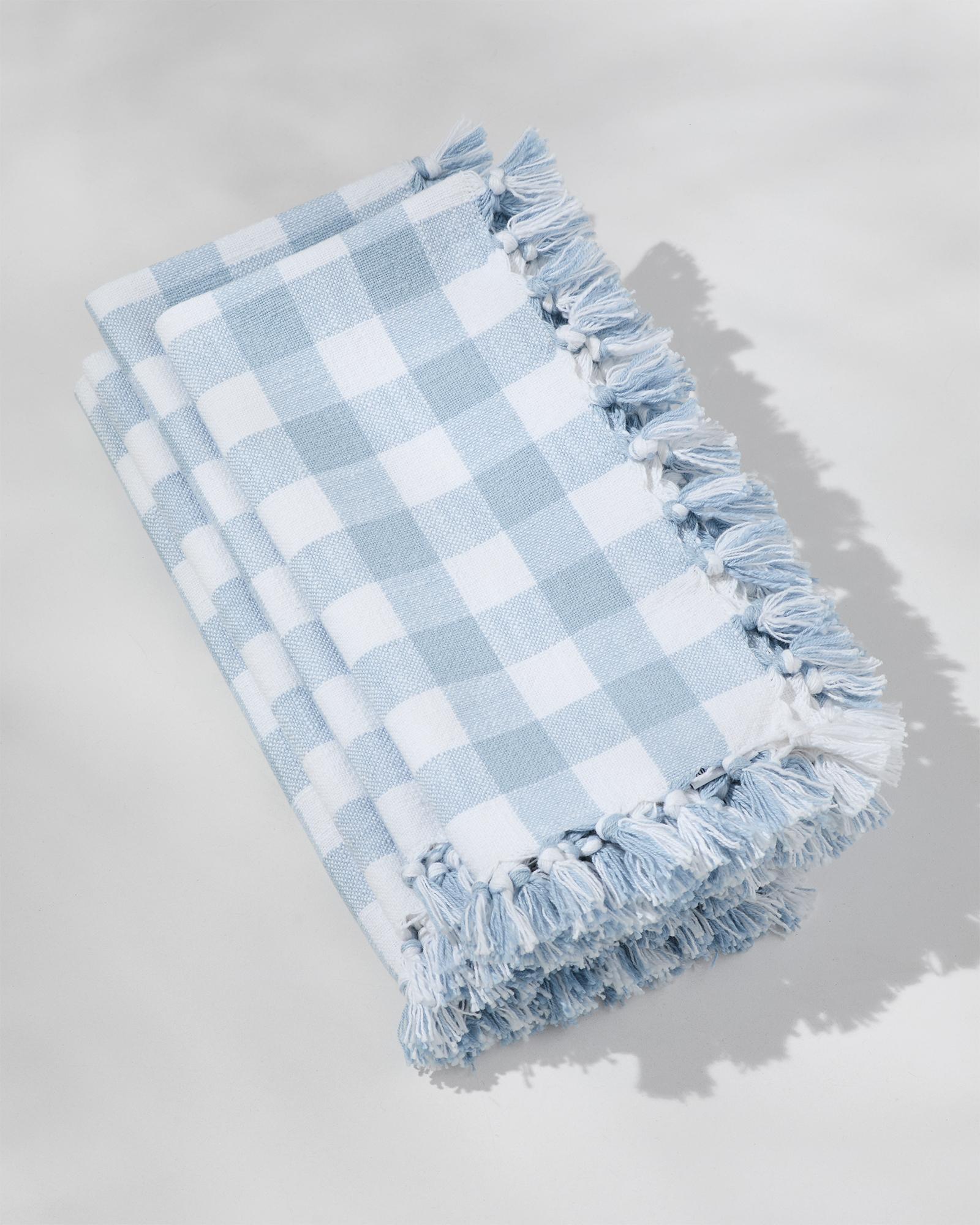 LinenTablecloth Tovaglia Rettangolare 60x259 Cm Blu E Bianco Checker - Antipiega