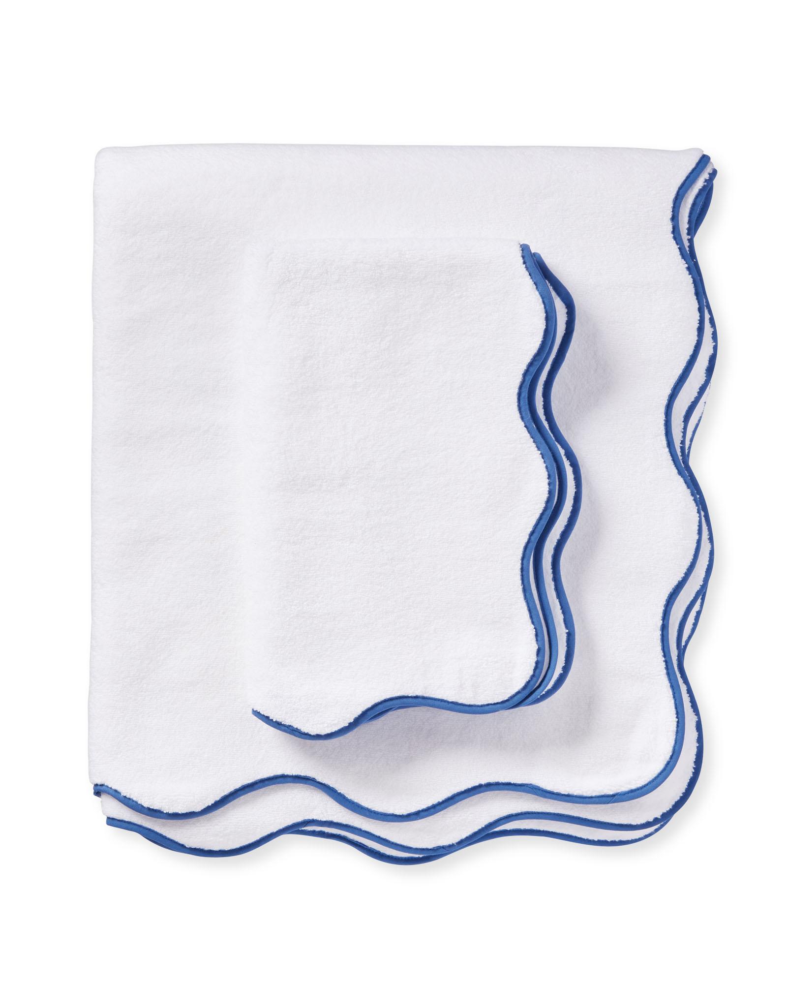 Wave Bath Towels, French Blue