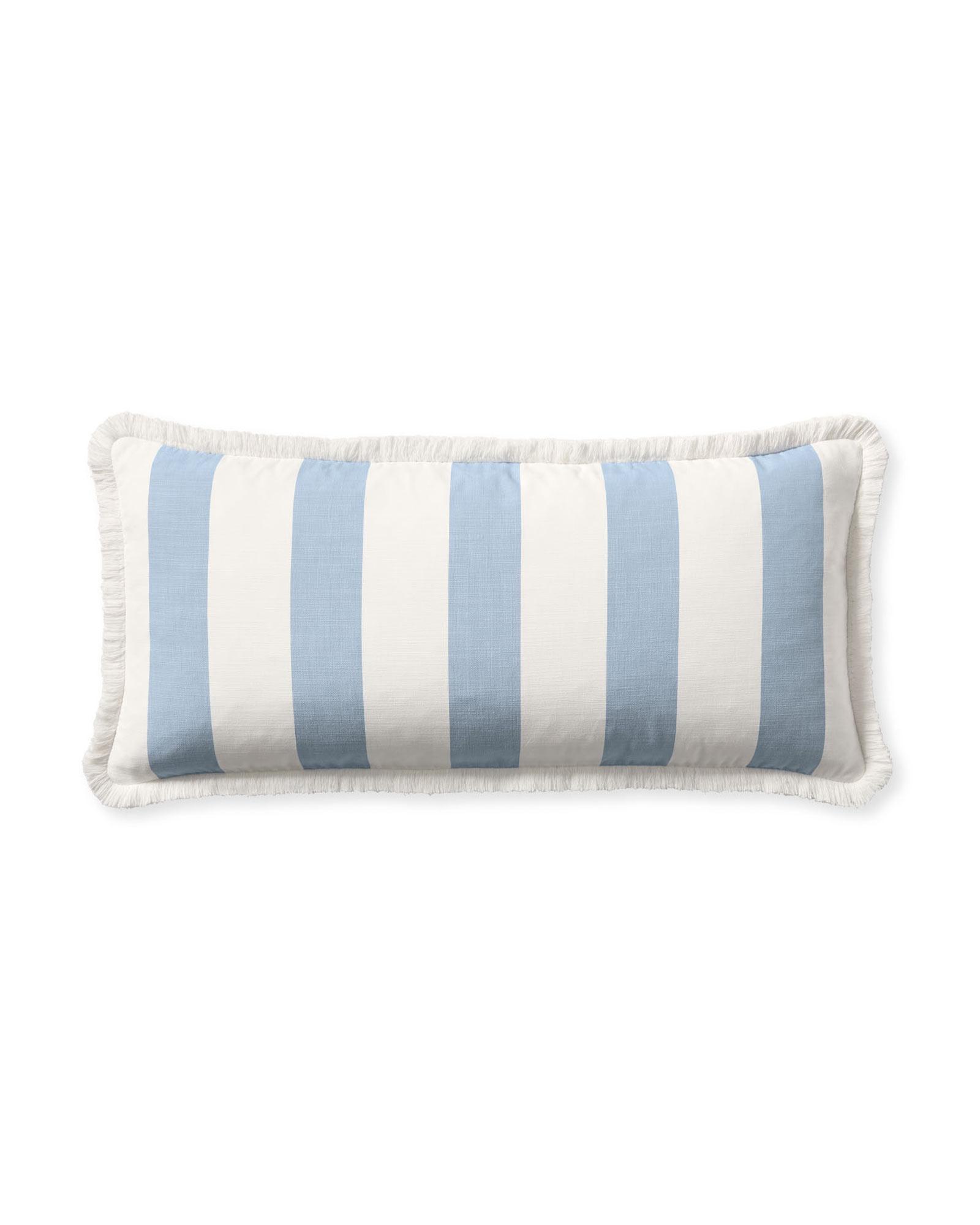 Light blue striped discount pillow