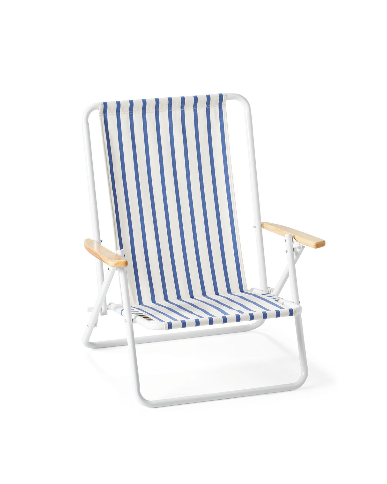 Blue and white discount striped beach chair