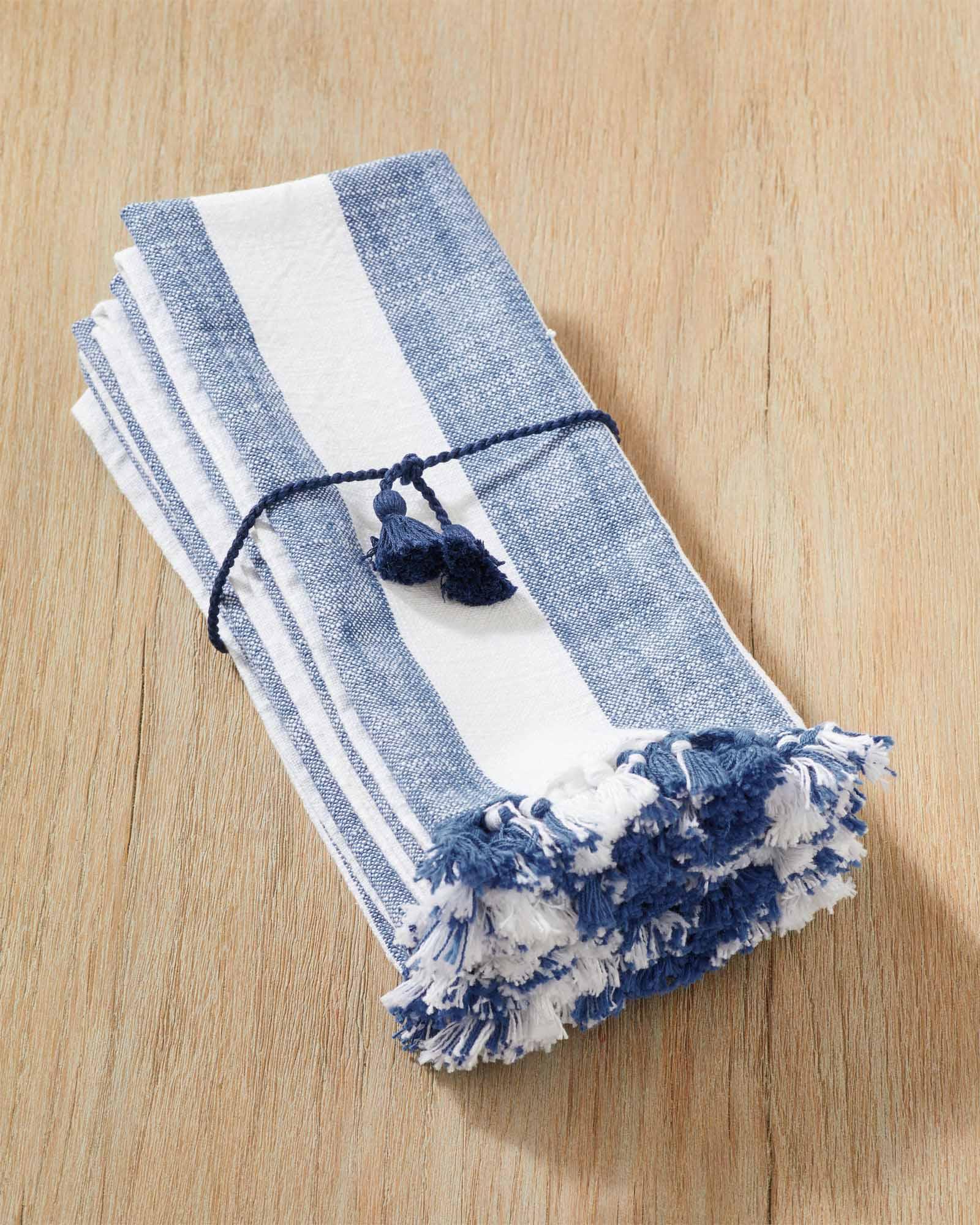 Awning Stripe Napkins in French Blue, Set of 12 | Serena & Lily