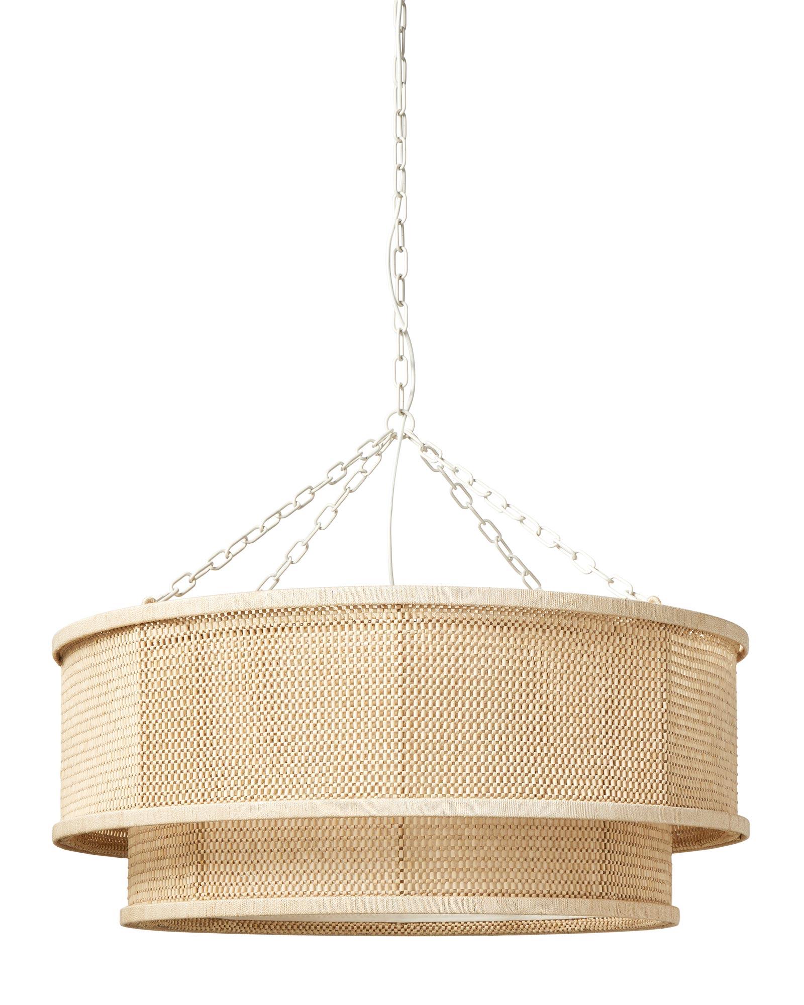 Larimar Wood & Coco Bead Chandelier