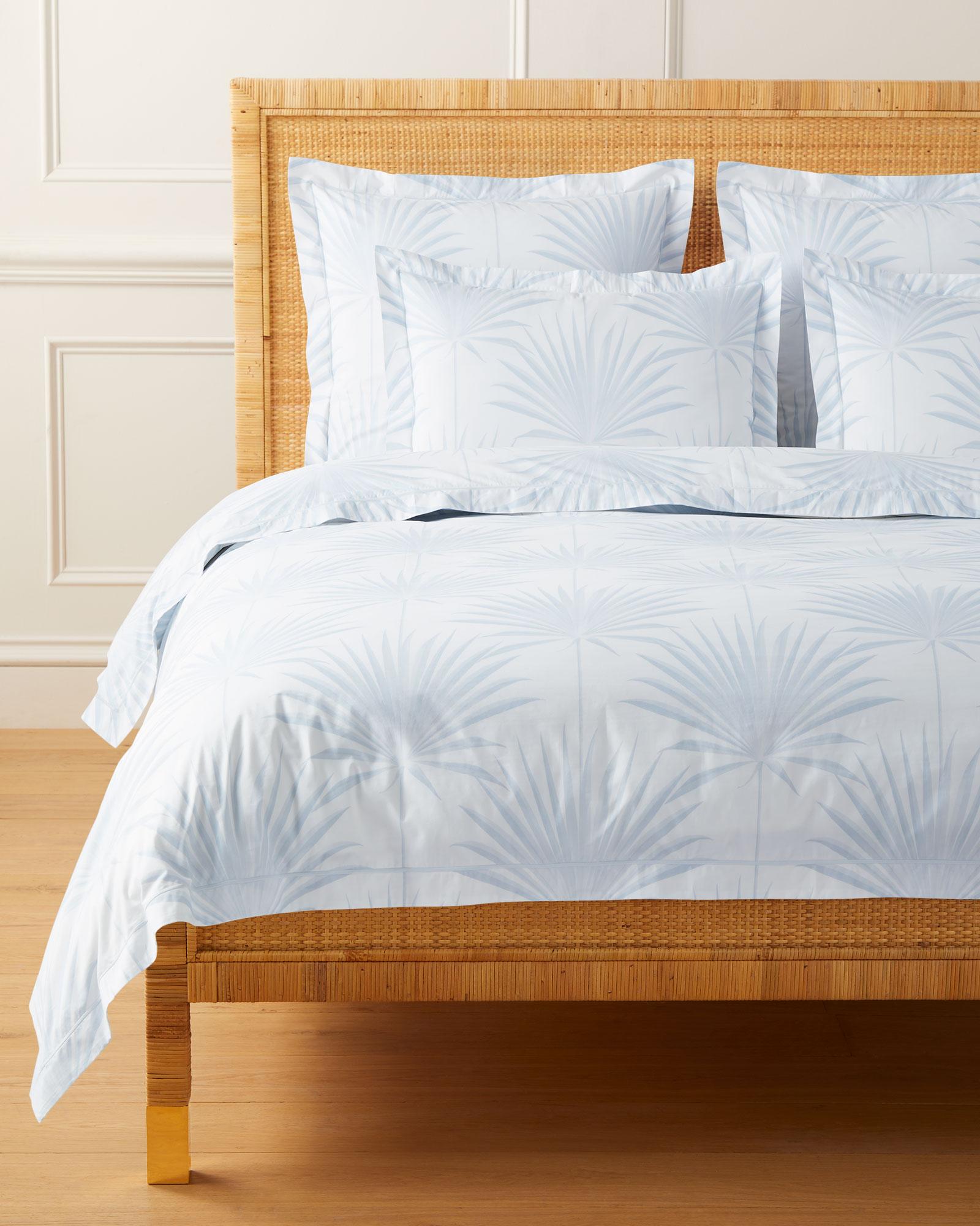 Island Palm Percale Duvet Cover Serena and Lily