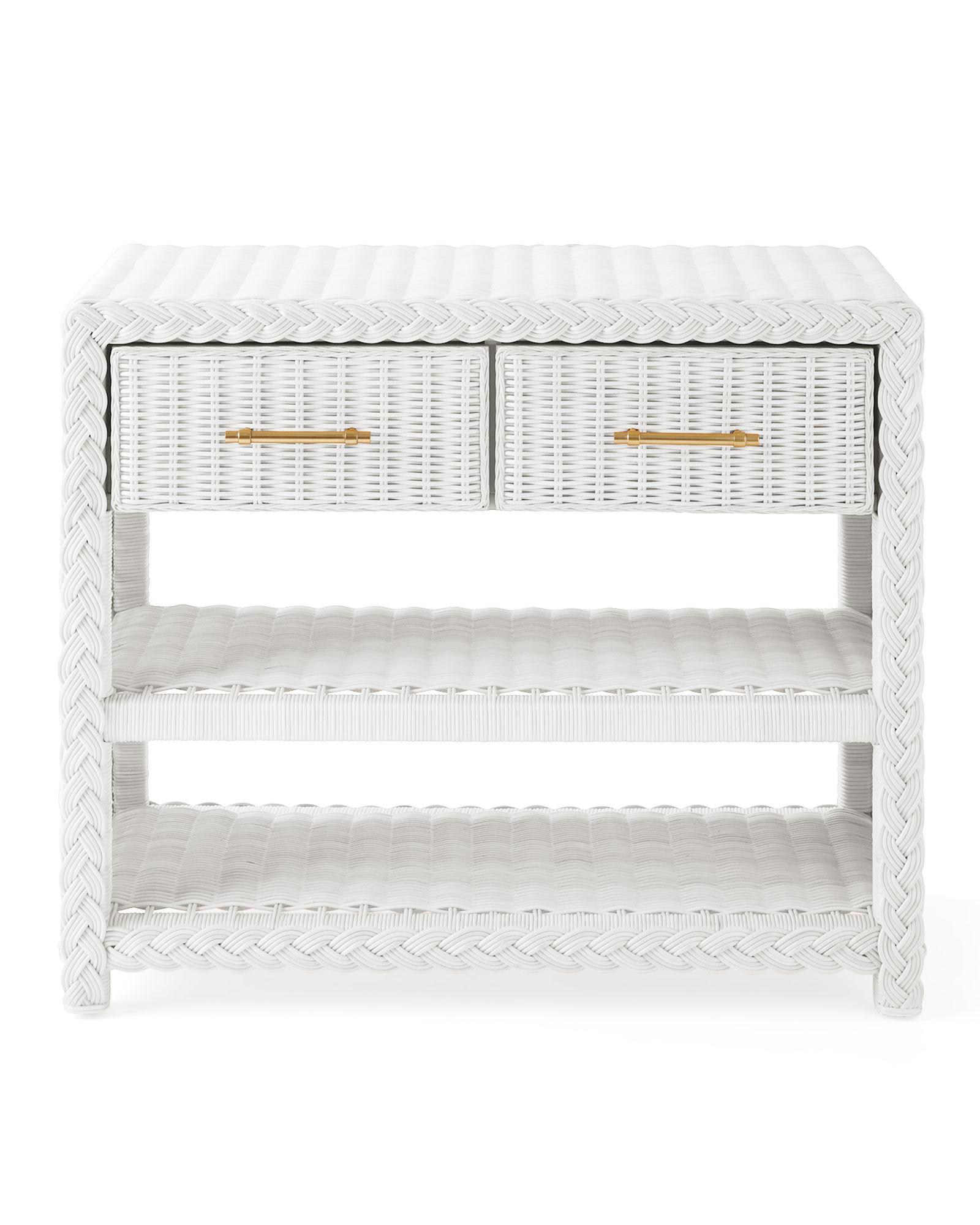 White deals wicker nightstand