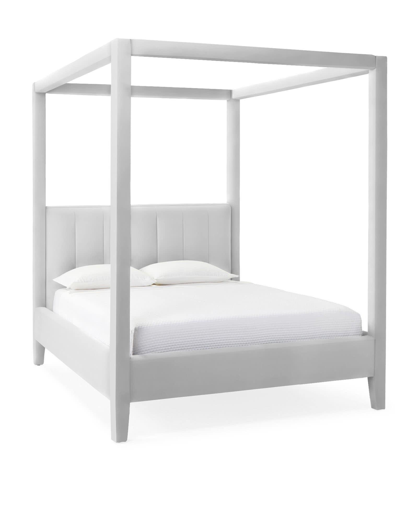 Martine upholstered deals four poster bed