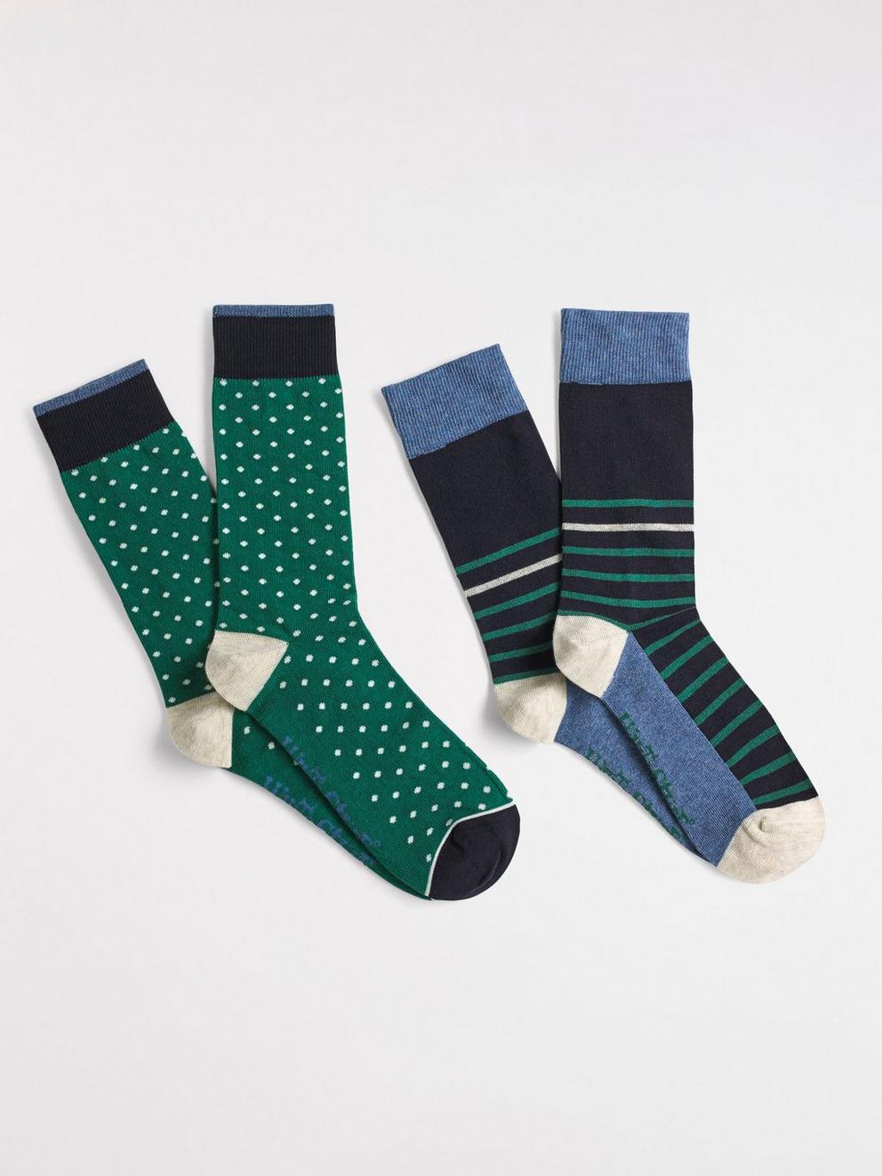 Spot  Stripe 2 Pack Socks