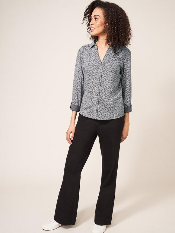 Annie Long Sleeve Collared Jersey Shirt