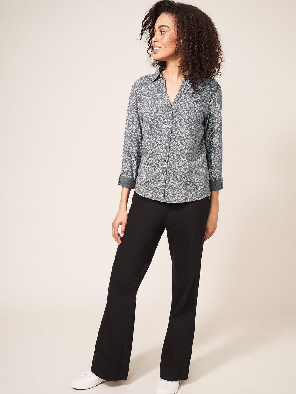 Annie Long Sleeve Collared Jersey Shirt