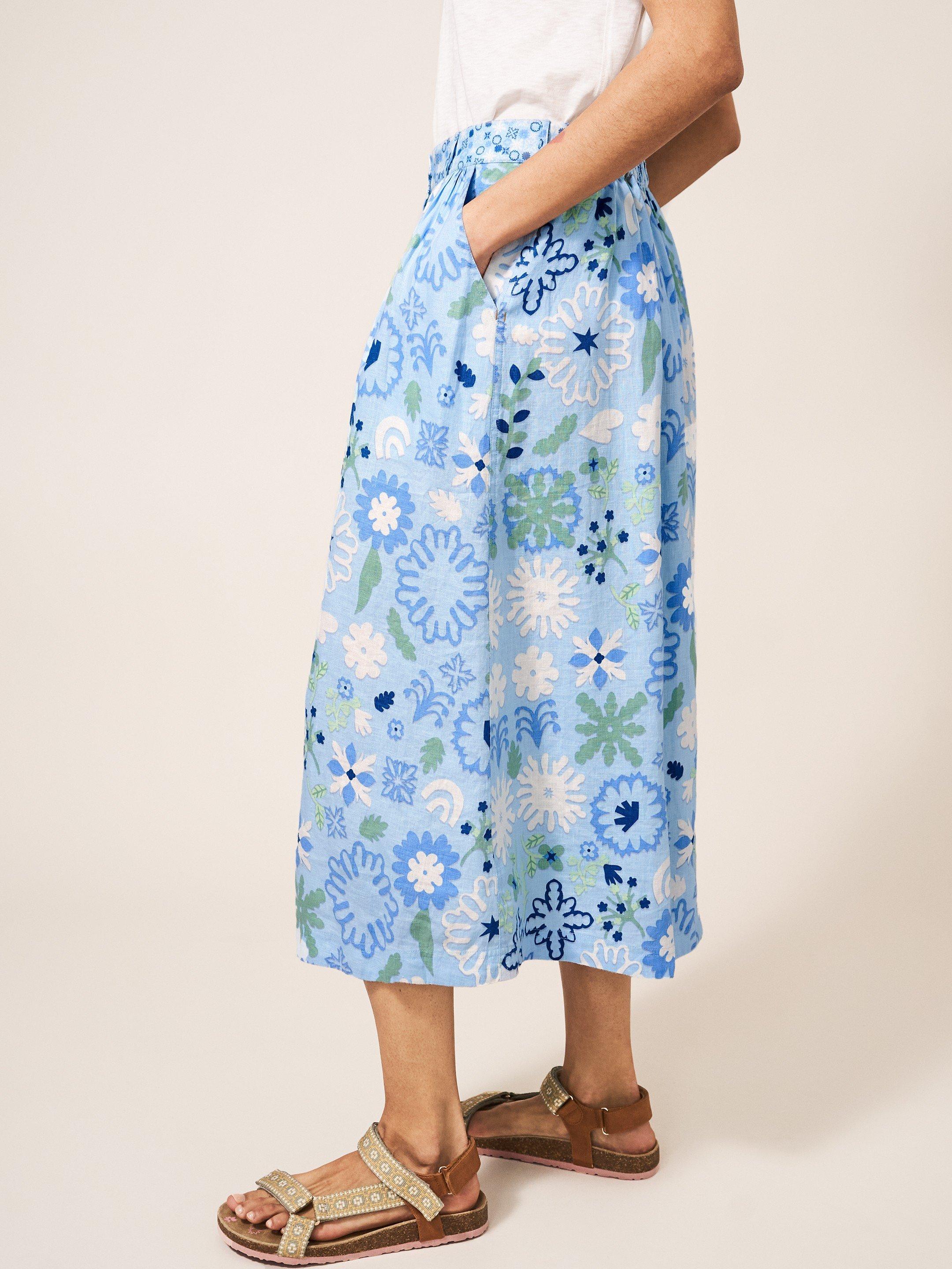 Mia Linen Midi Skirt