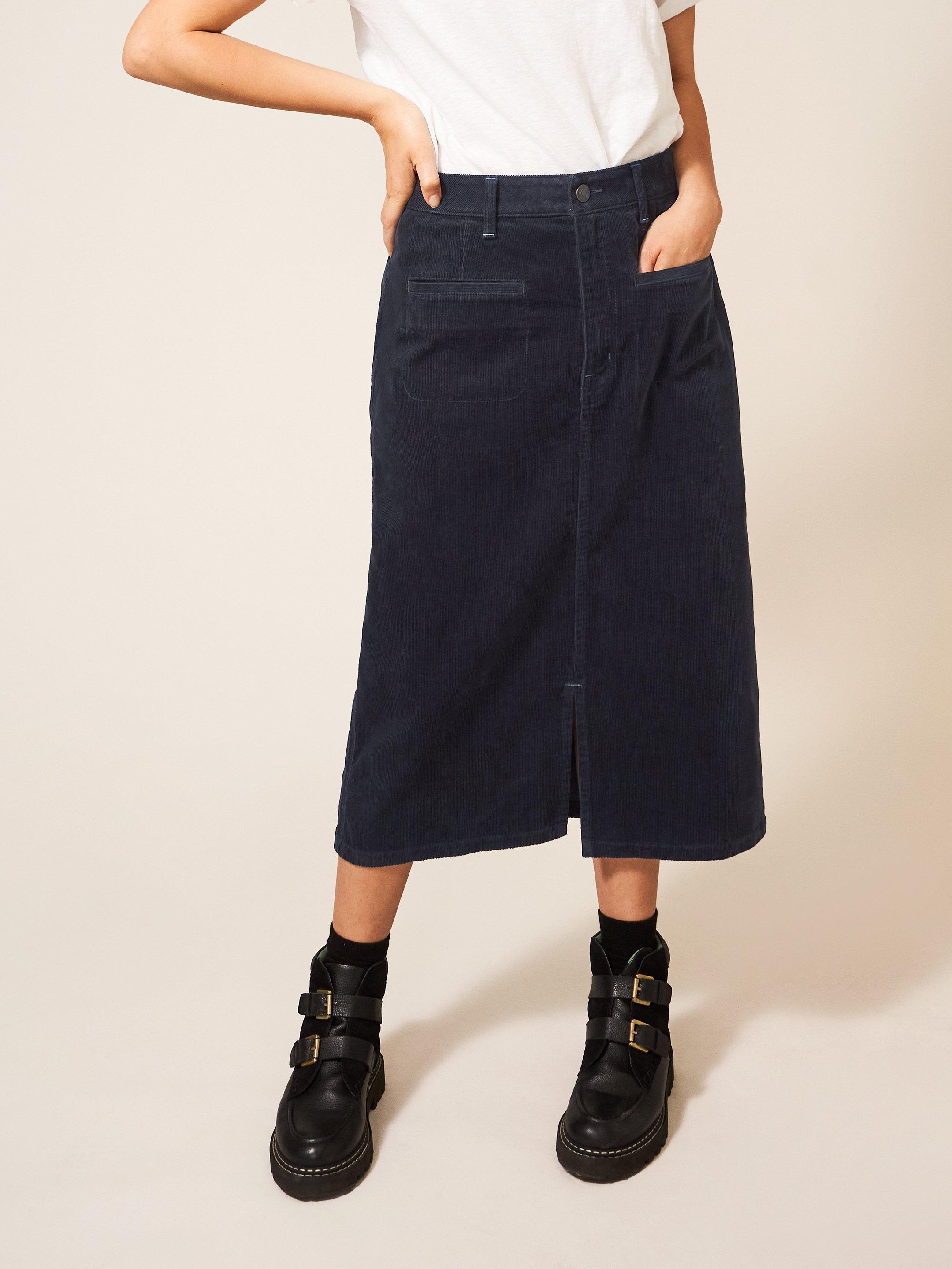 Poppy Organic Cord Midi Skirt